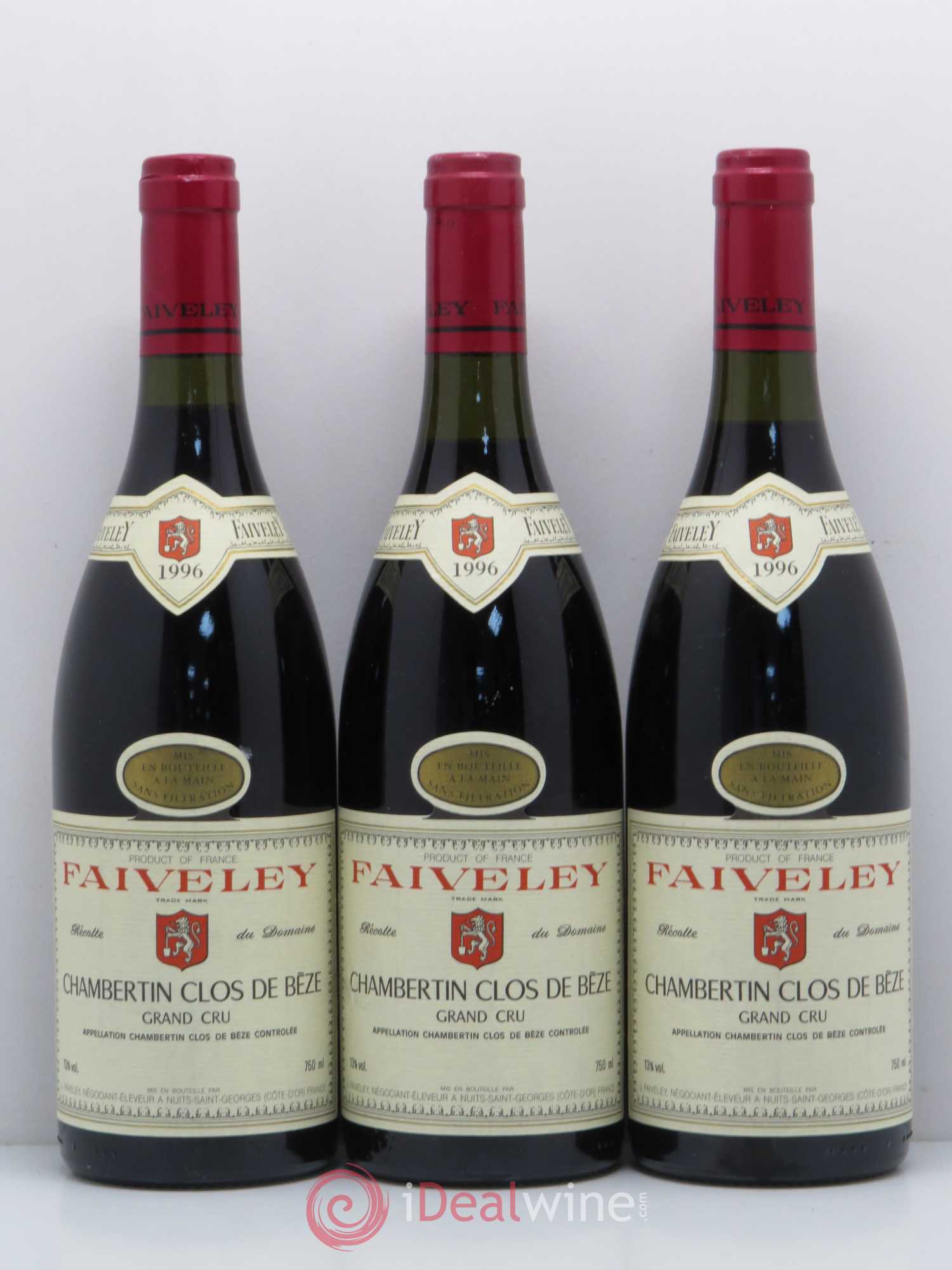 Chambertin Clos de Bèze Grand Cru Faiveley 1996 - Lot de 3 bouteilles - 0