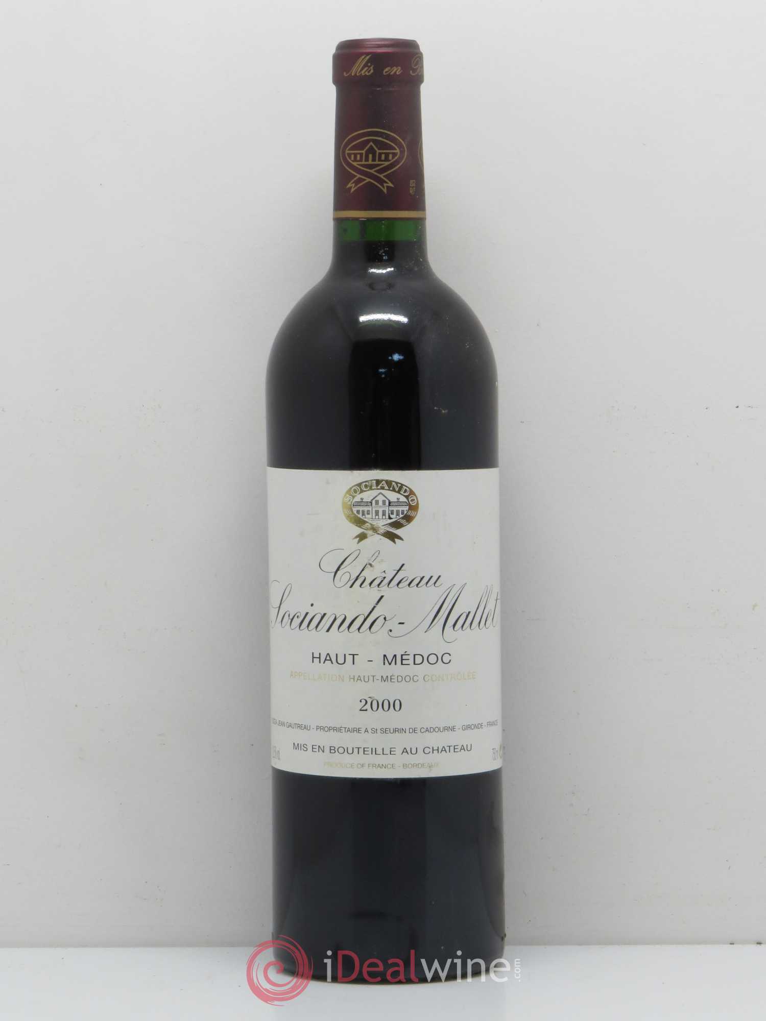 Château Sociando Mallet 2000 - Lot de 1 bouteille - 0