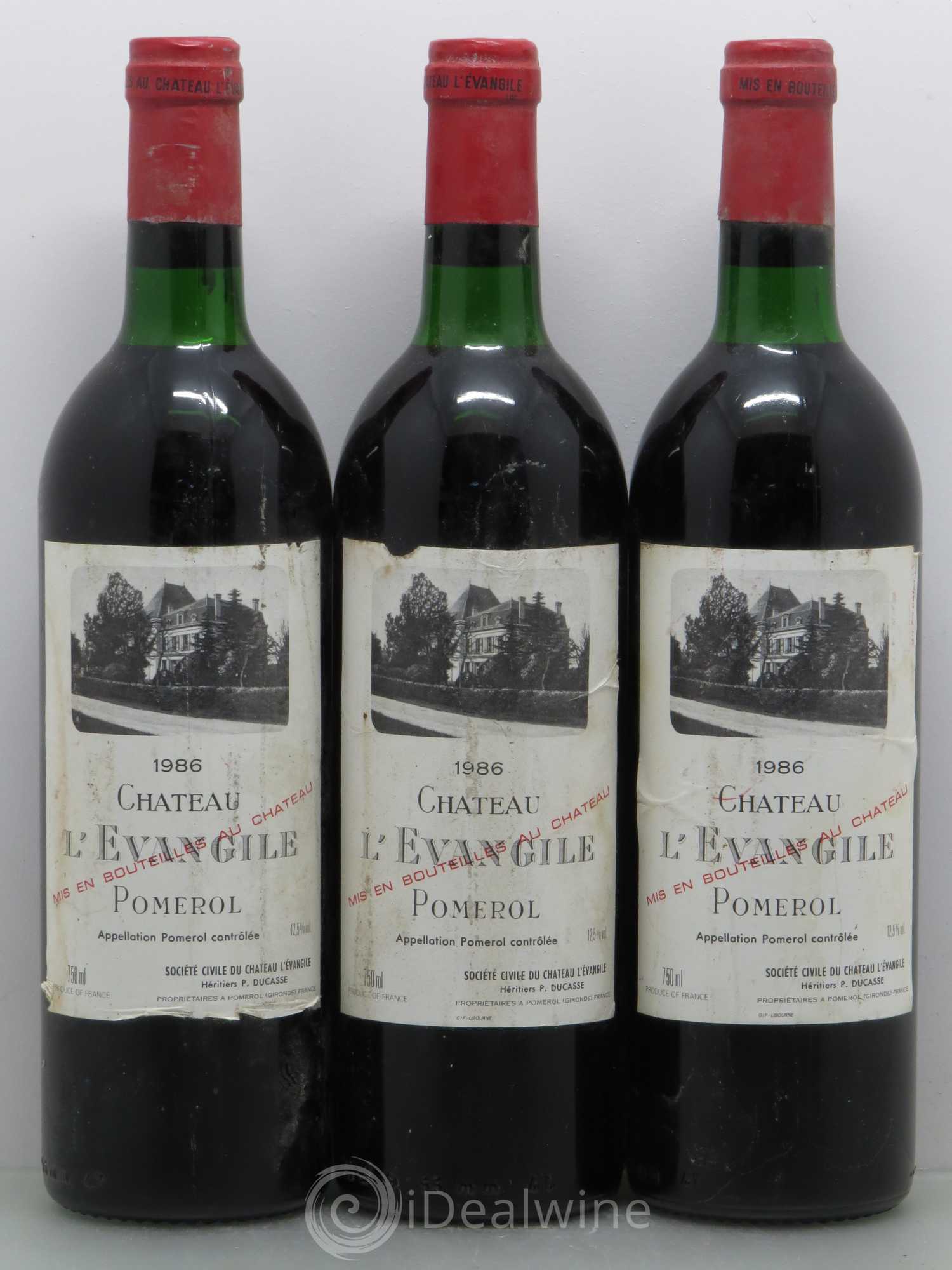 Château l' Évangile 1986 - Lot de 3 bouteilles - 0