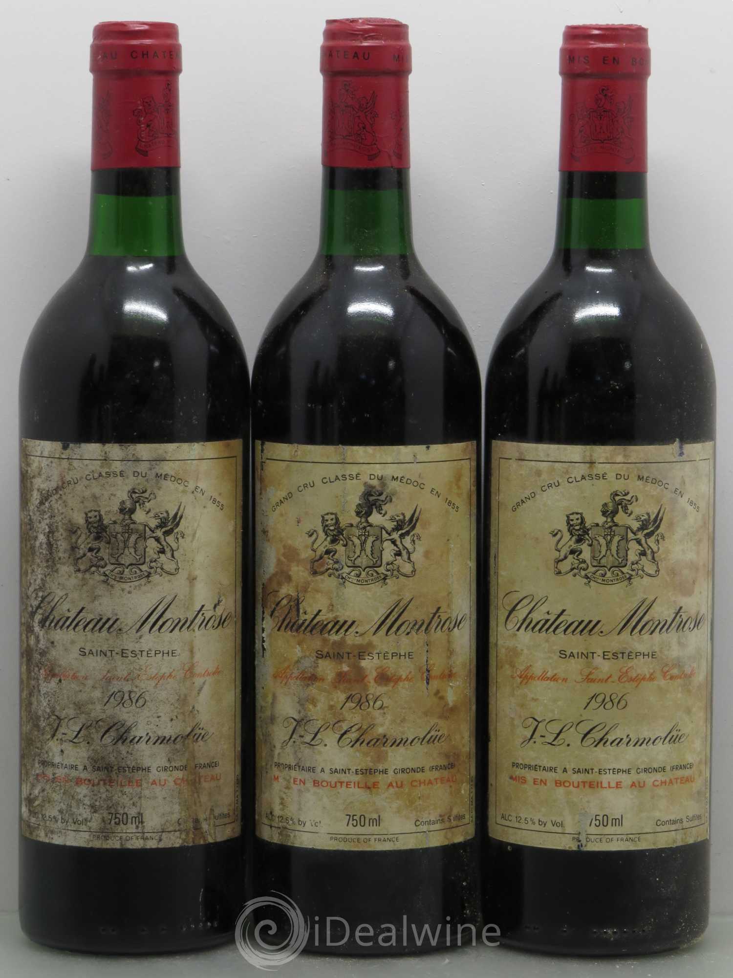 Château Montrose 2ème Grand Cru Classé 1986 - Lot de 6 bouteilles - 1