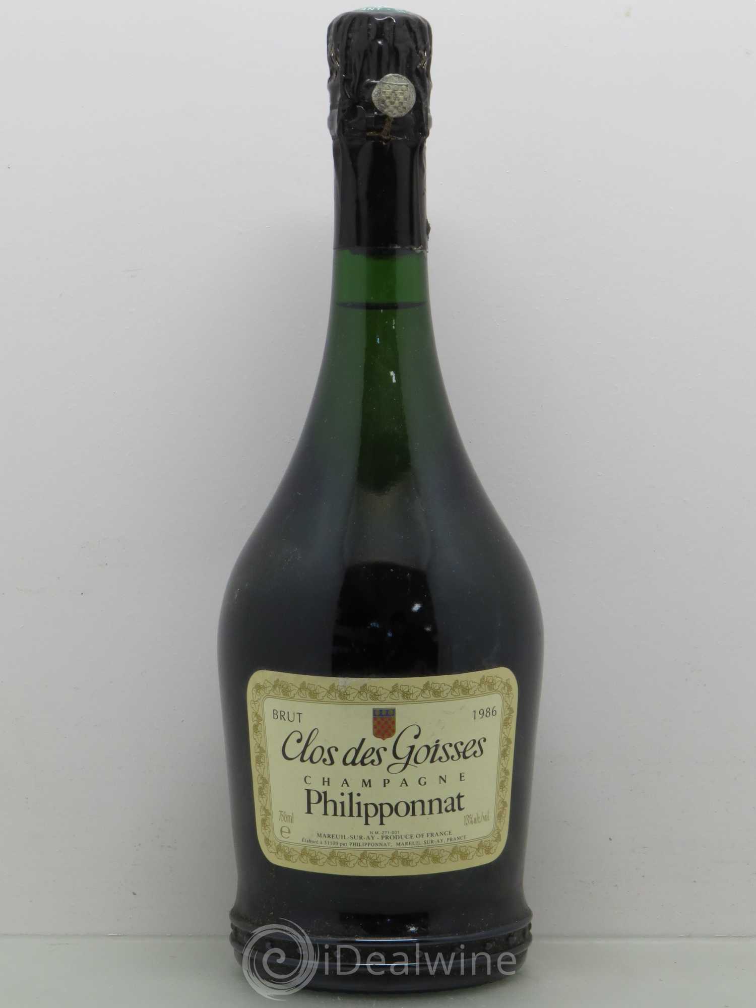 Clos des Goisses Philipponnat 1986 - Lot de 1 bouteille - 0