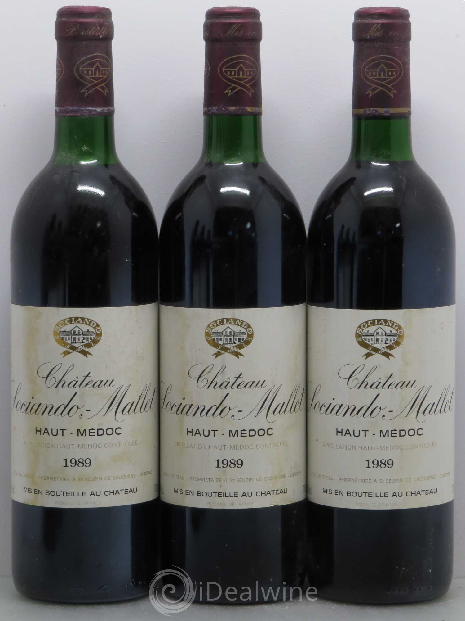 Château Sociando Mallet 1989 - Lot de 6 bouteilles - 1