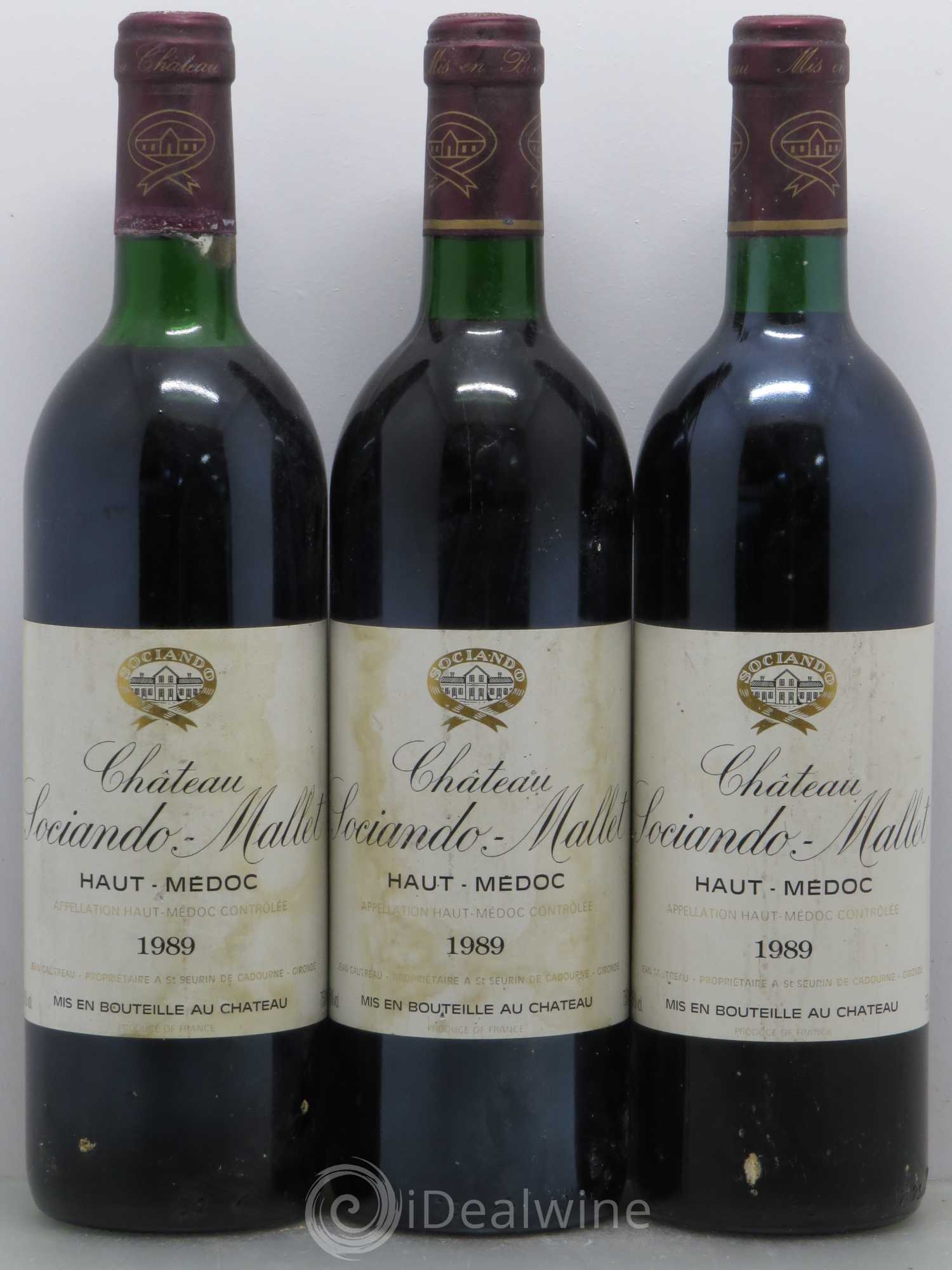 Château Sociando Mallet 1989 - Lot de 6 bouteilles - 2