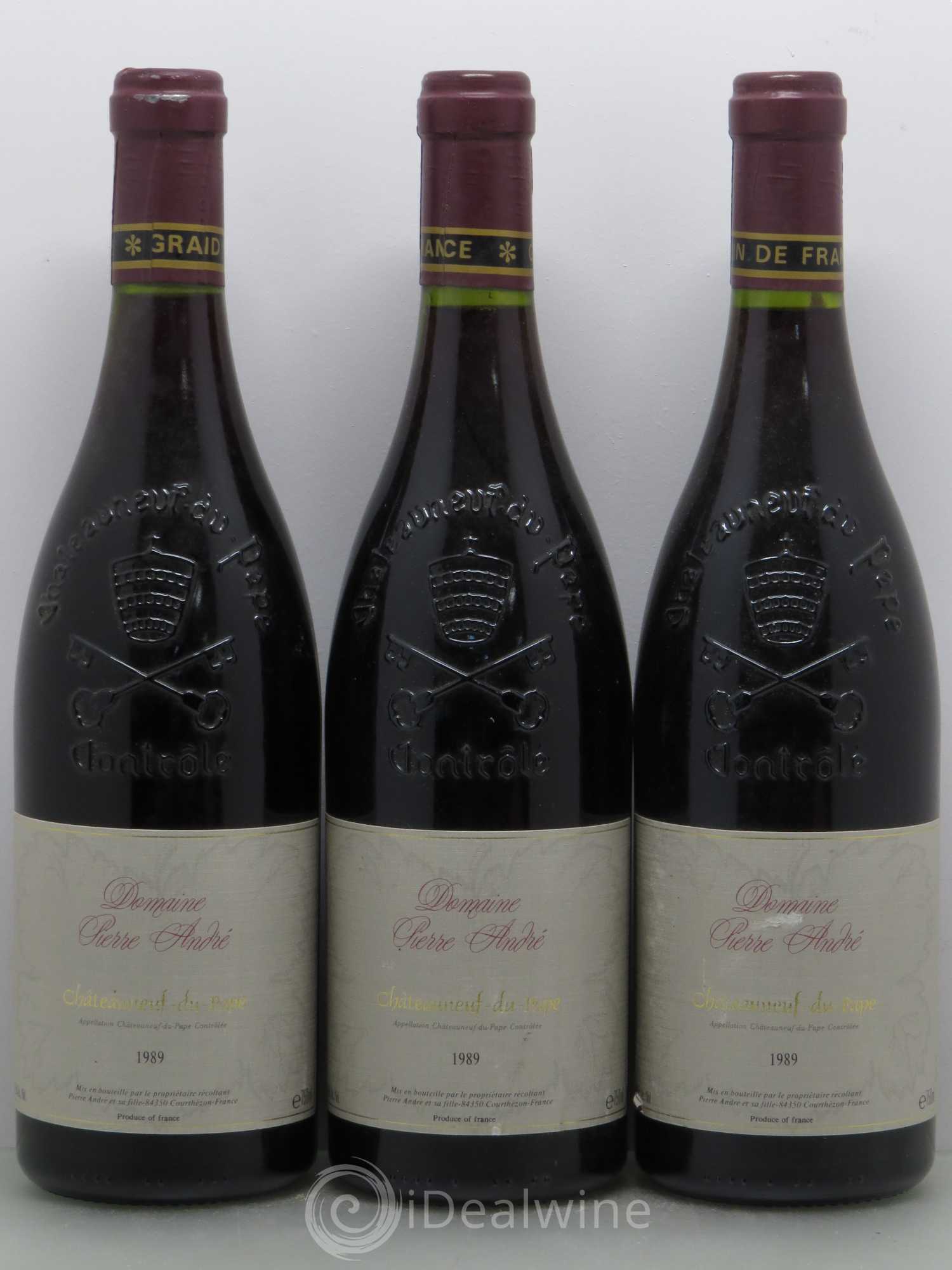 Châteauneuf-du-Pape Pierre André (Domaine) 1989 - Lot de 3 bouteilles - 0