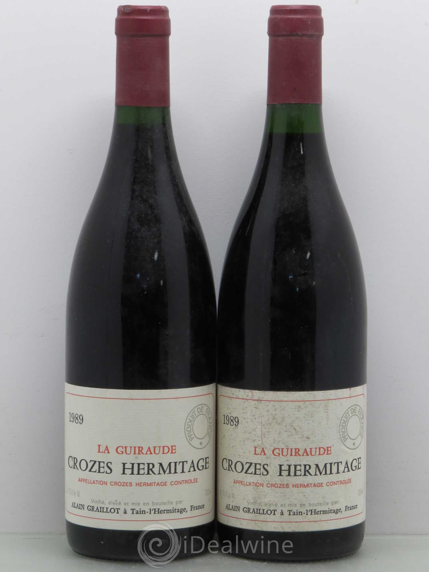Crozes-Hermitage La Guiraude Domaine Graillot 1989 - Lot de 2 bouteilles - 0