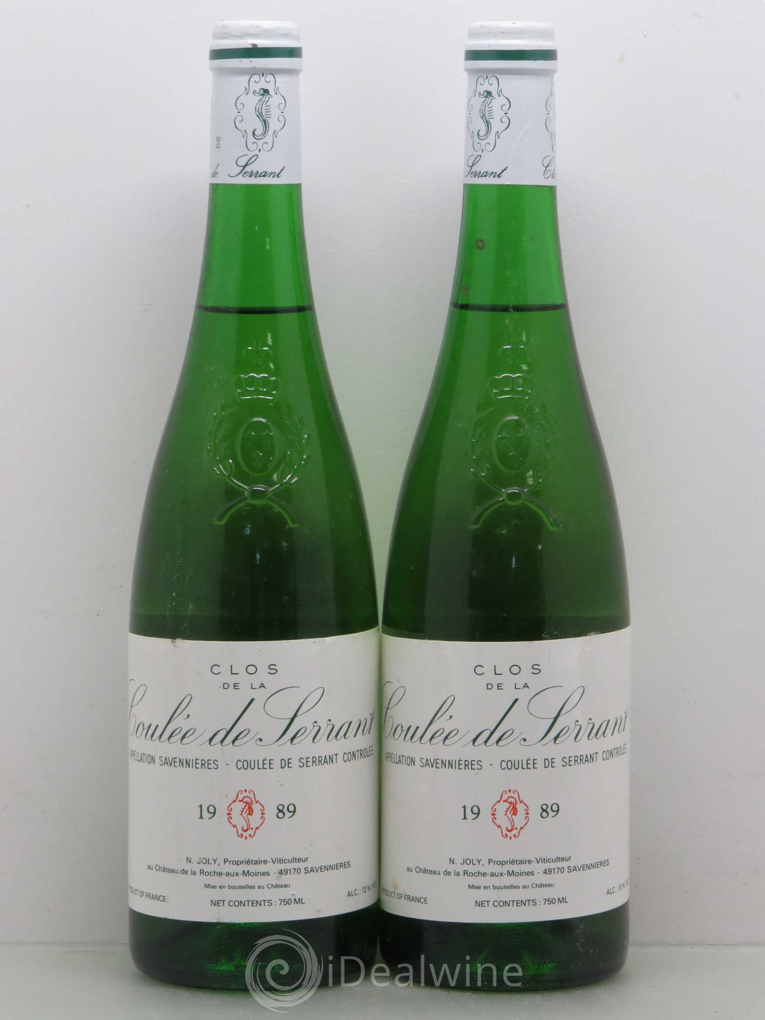 Savennières Clos de la Coulée de Serrant Vignobles de la Coulée de Serrant - Nicolas Joly 1989 - Lot de 2 bouteilles - 0