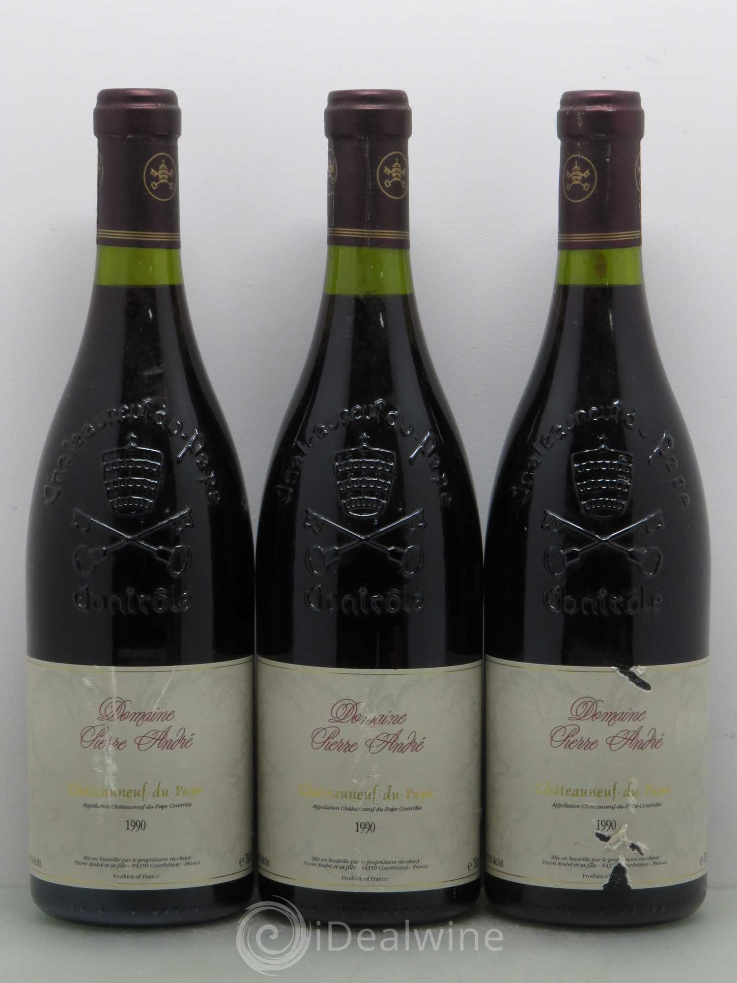 Châteauneuf-du-Pape Pierre André (Domaine) 1990 - Lot de 3 bouteilles - 0