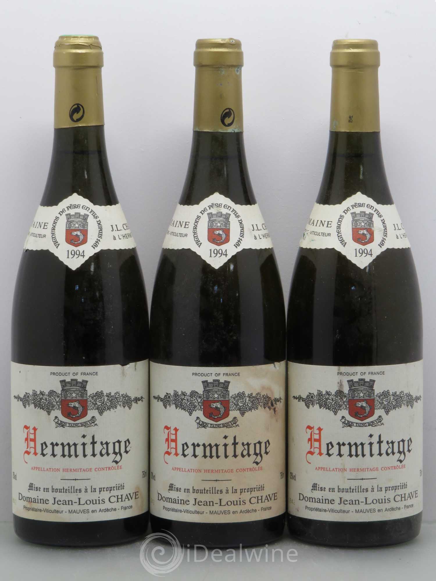 Hermitage Jean-Louis Chave 1994 - Lot de 3 bouteilles - 0