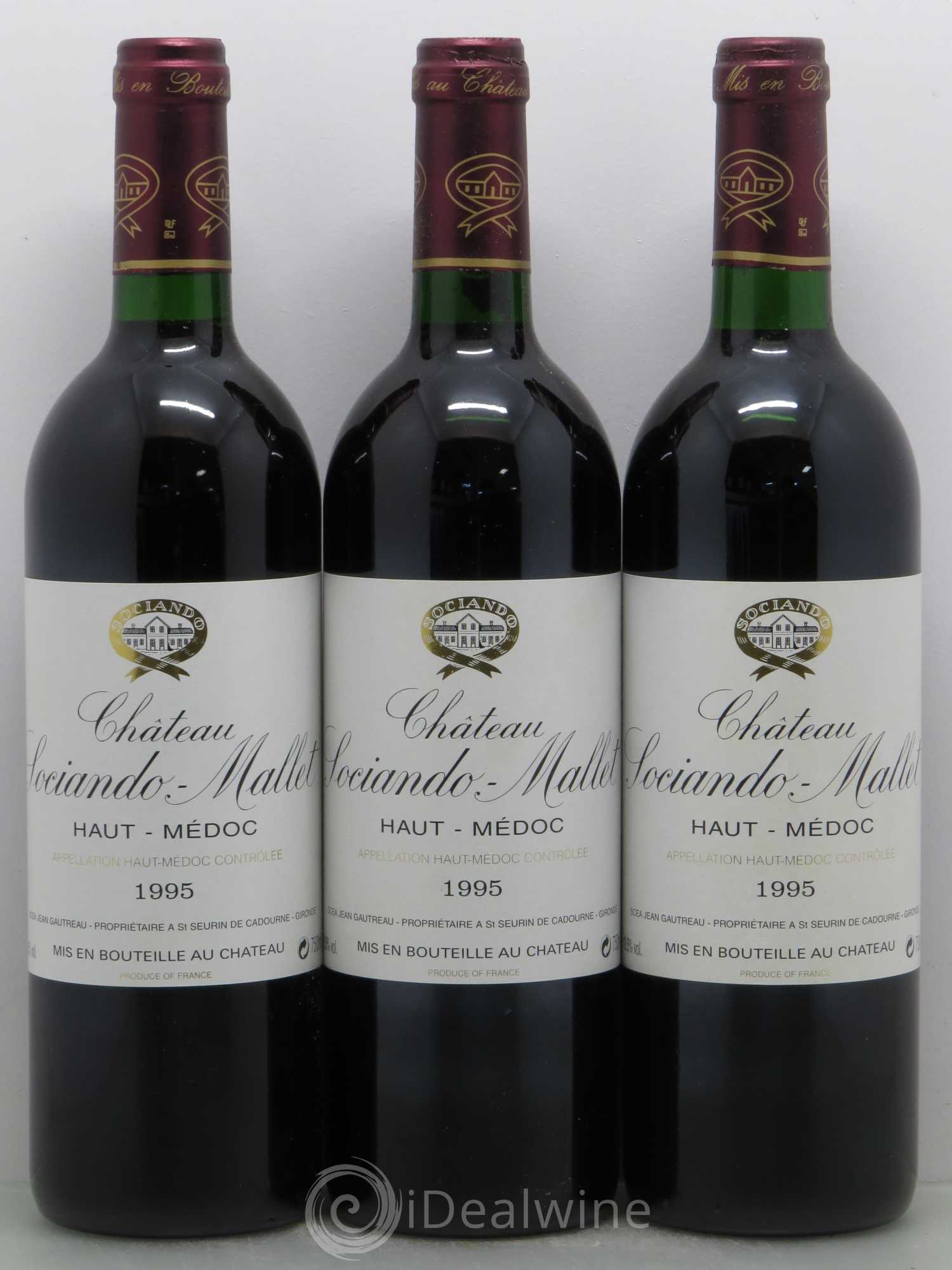 Château Sociando Mallet 1995 - Lot de 12 bouteilles - 1