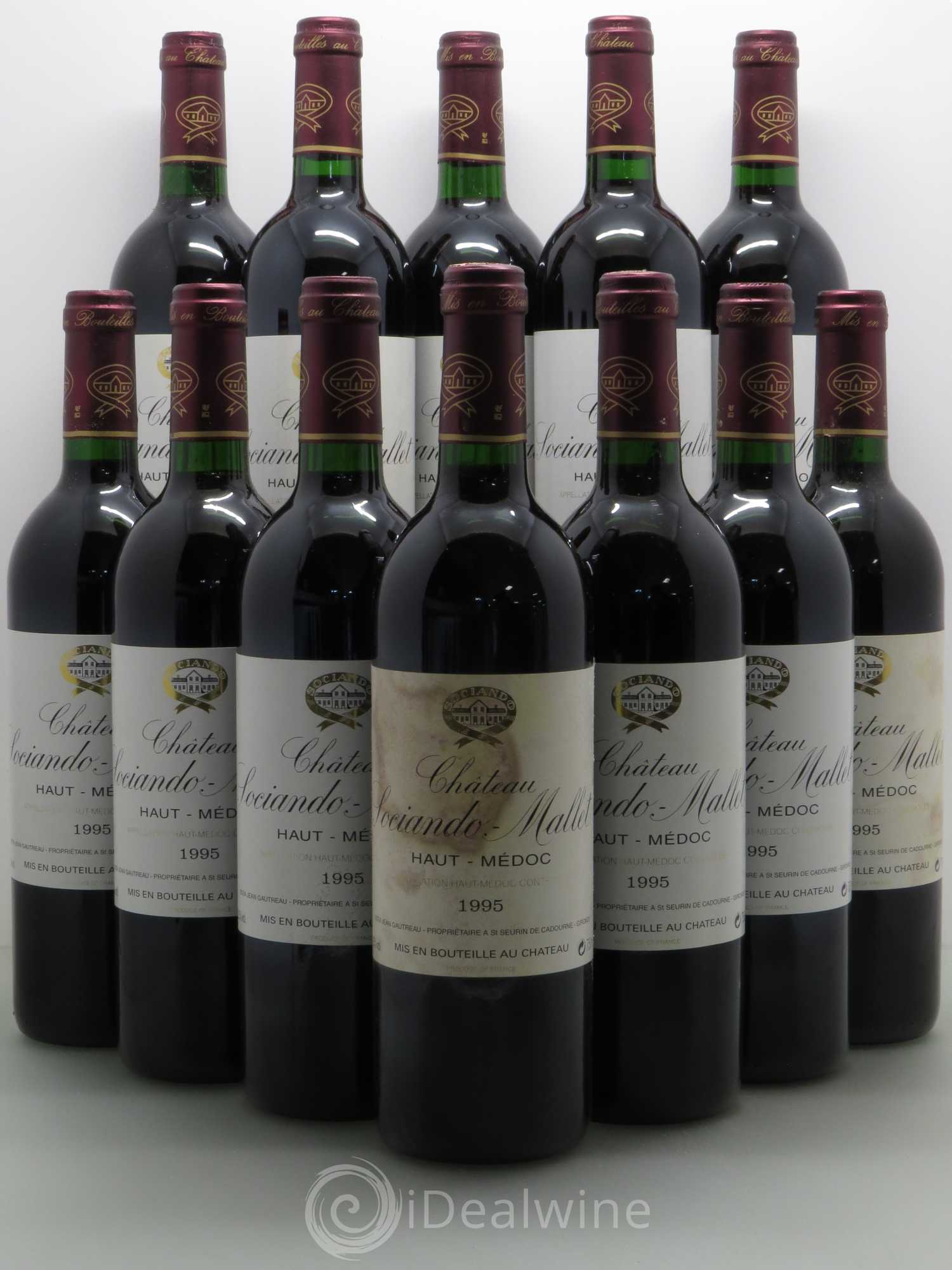Château Sociando Mallet 1995 - Lot de 12 bouteilles - 0