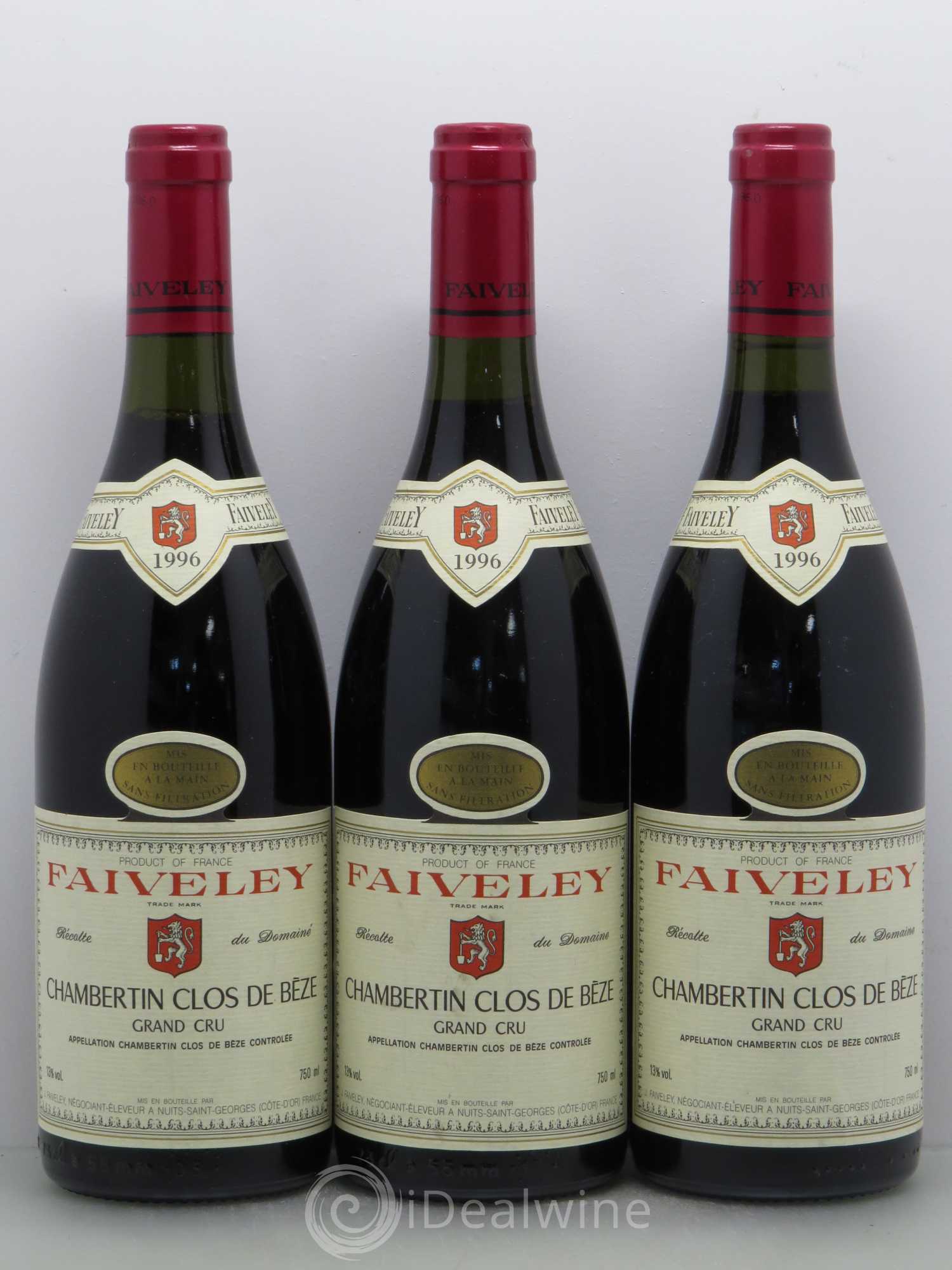 Chambertin Clos de Bèze Grand Cru Faiveley 1996 - Lot de 3 bouteilles - 0