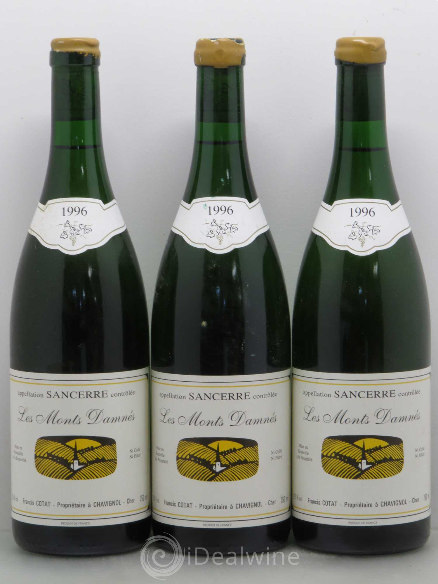 Sancerre Les Monts Damnés Francis Cotat 1996 - Posten von 3 Flaschen - 0