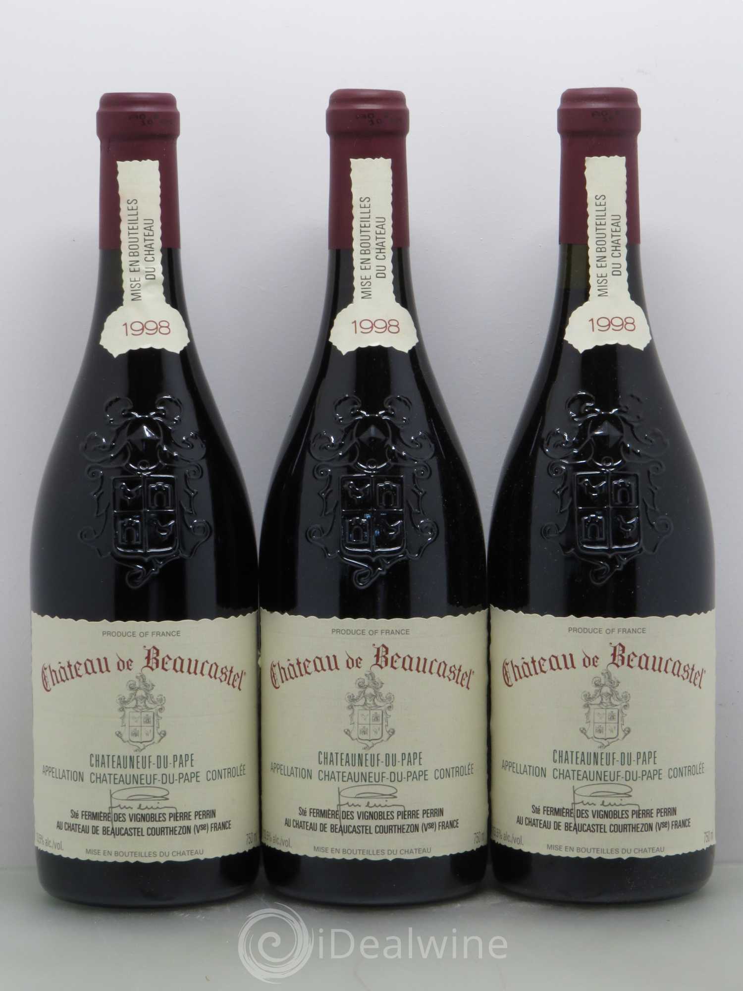 Châteauneuf-du-Pape Château de Beaucastel Famille Perrin 1998 - Lot de 6 bouteilles - 1