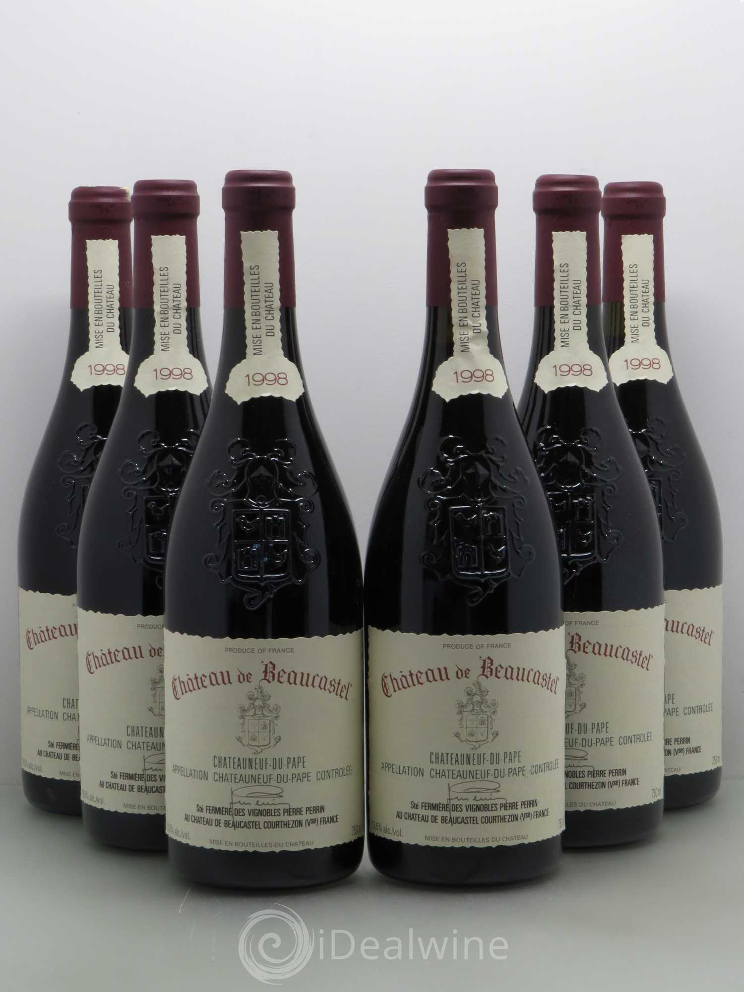 Châteauneuf-du-Pape Château de Beaucastel Famille Perrin 1998 - Lot de 6 bouteilles - 0