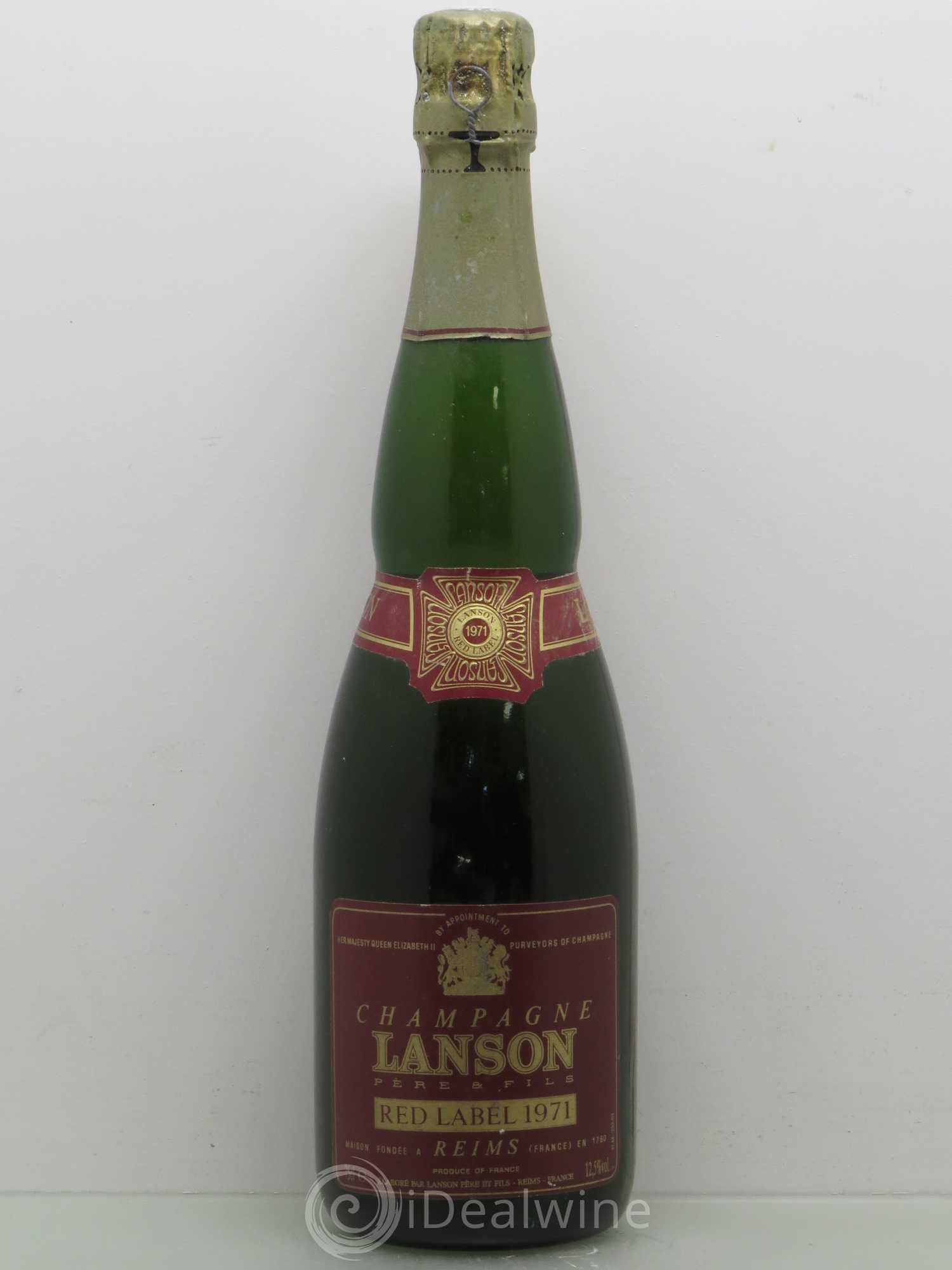 Champagne Red Label Lanson 1971 - Lot de 1 bouteille - 0