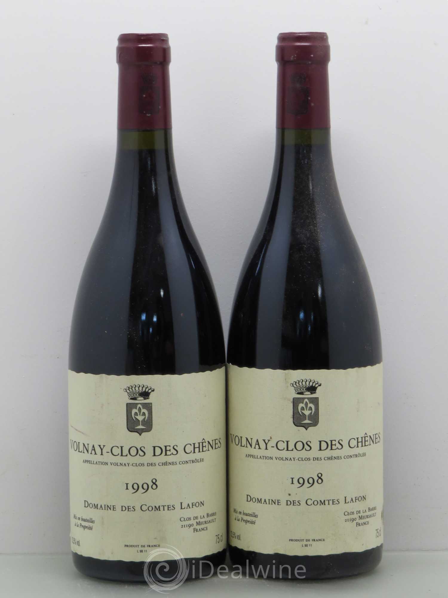 Volnay 1er Cru Clos des Chênes Comtes Lafon (Domaine des) 1998 - Lot de 2 bouteilles - 0