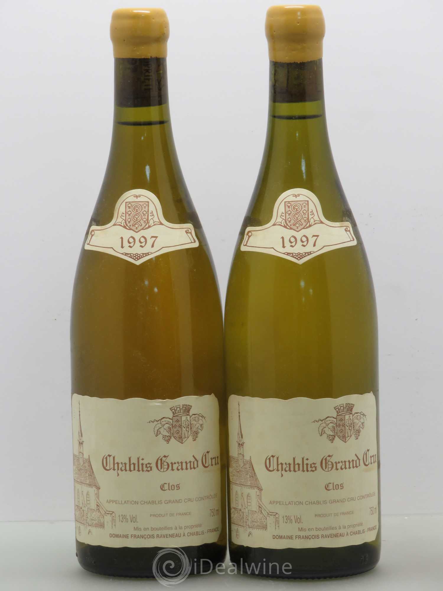 Chablis Grand Cru Clos Raveneau (Domaine) 1997 - Lot de 2 bouteilles - 0