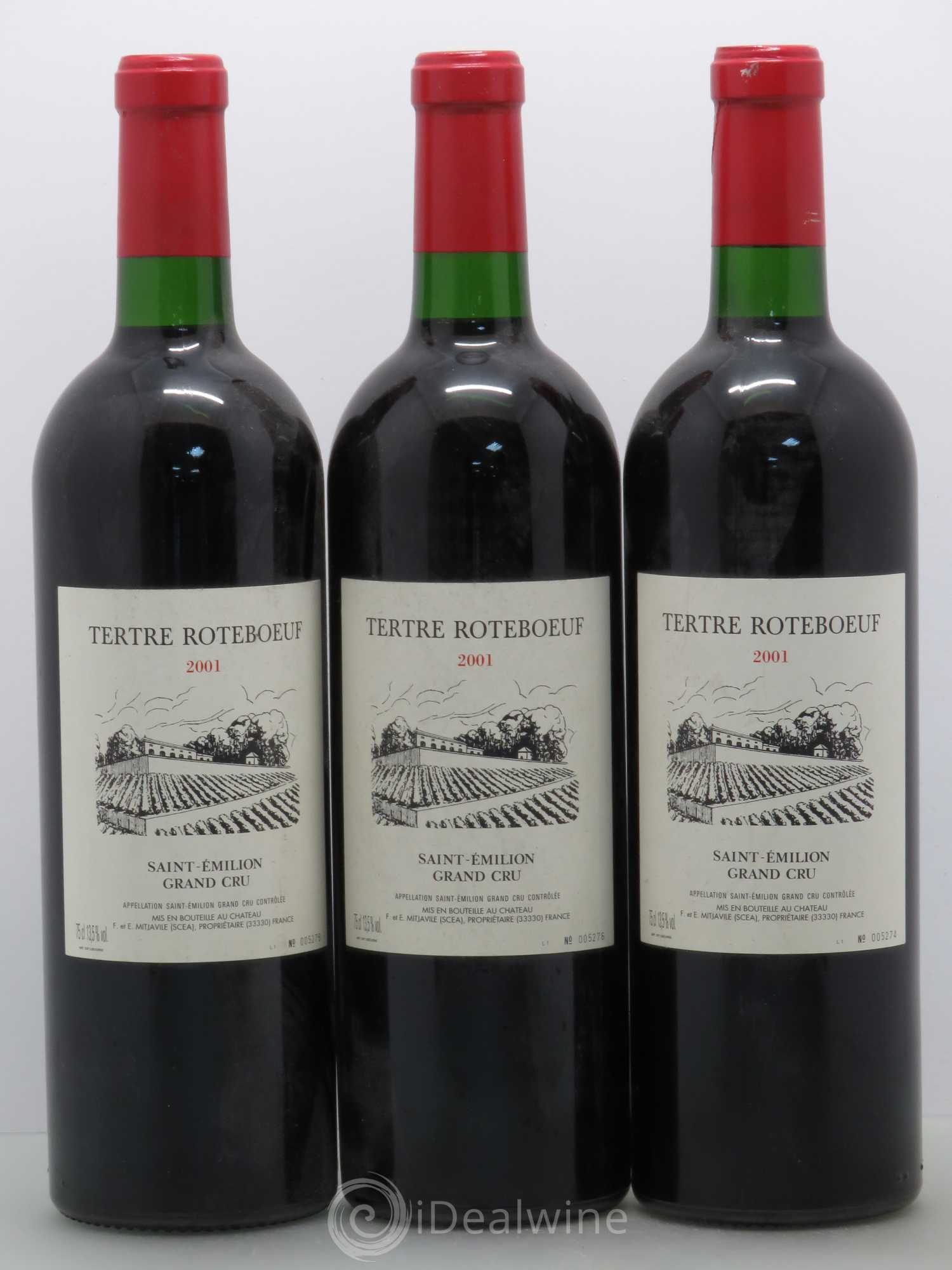 Château Tertre Roteboeuf 2001 - Lot de 3 bouteilles - 0