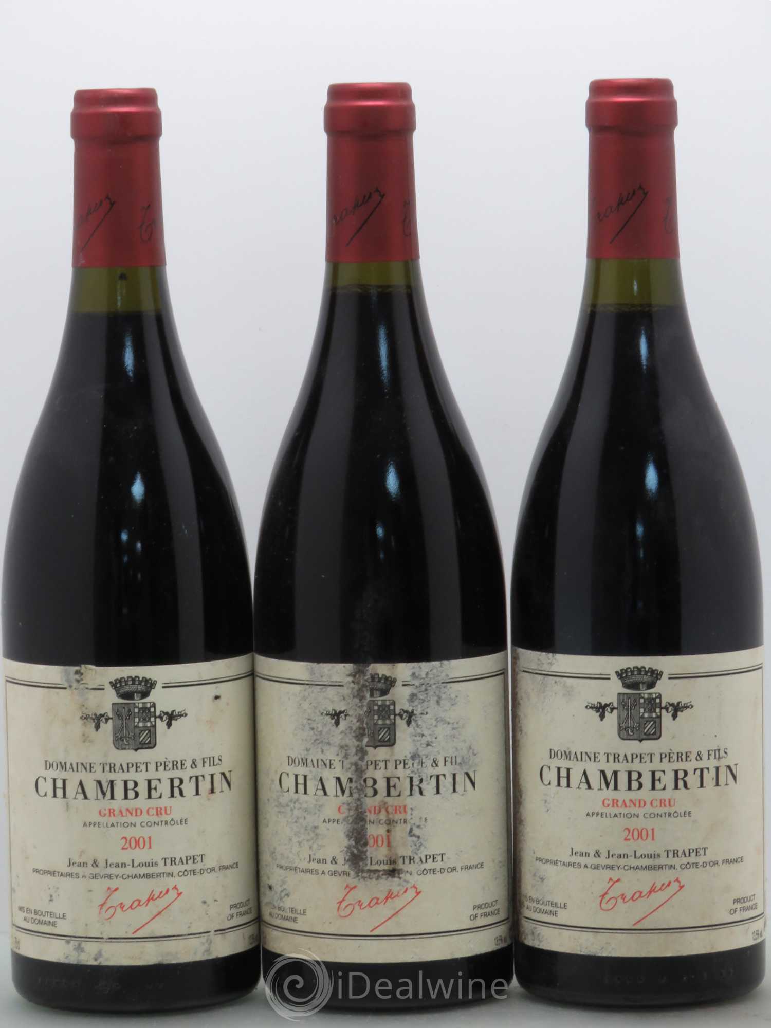 Chambertin Grand Cru Domaine Trapet 2001 - Lot de 3 bouteilles - 0