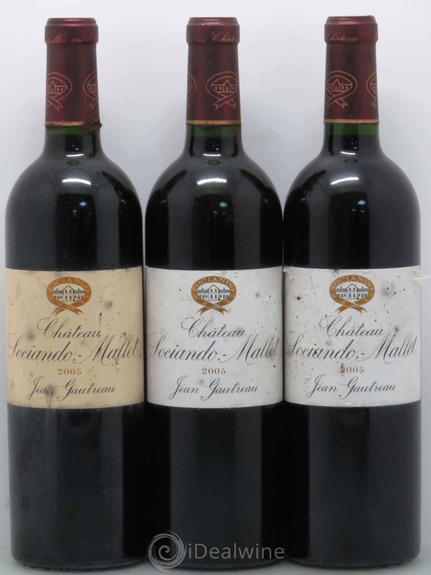 Château Sociando Mallet 2005 - Lot de 3 bouteilles - 0