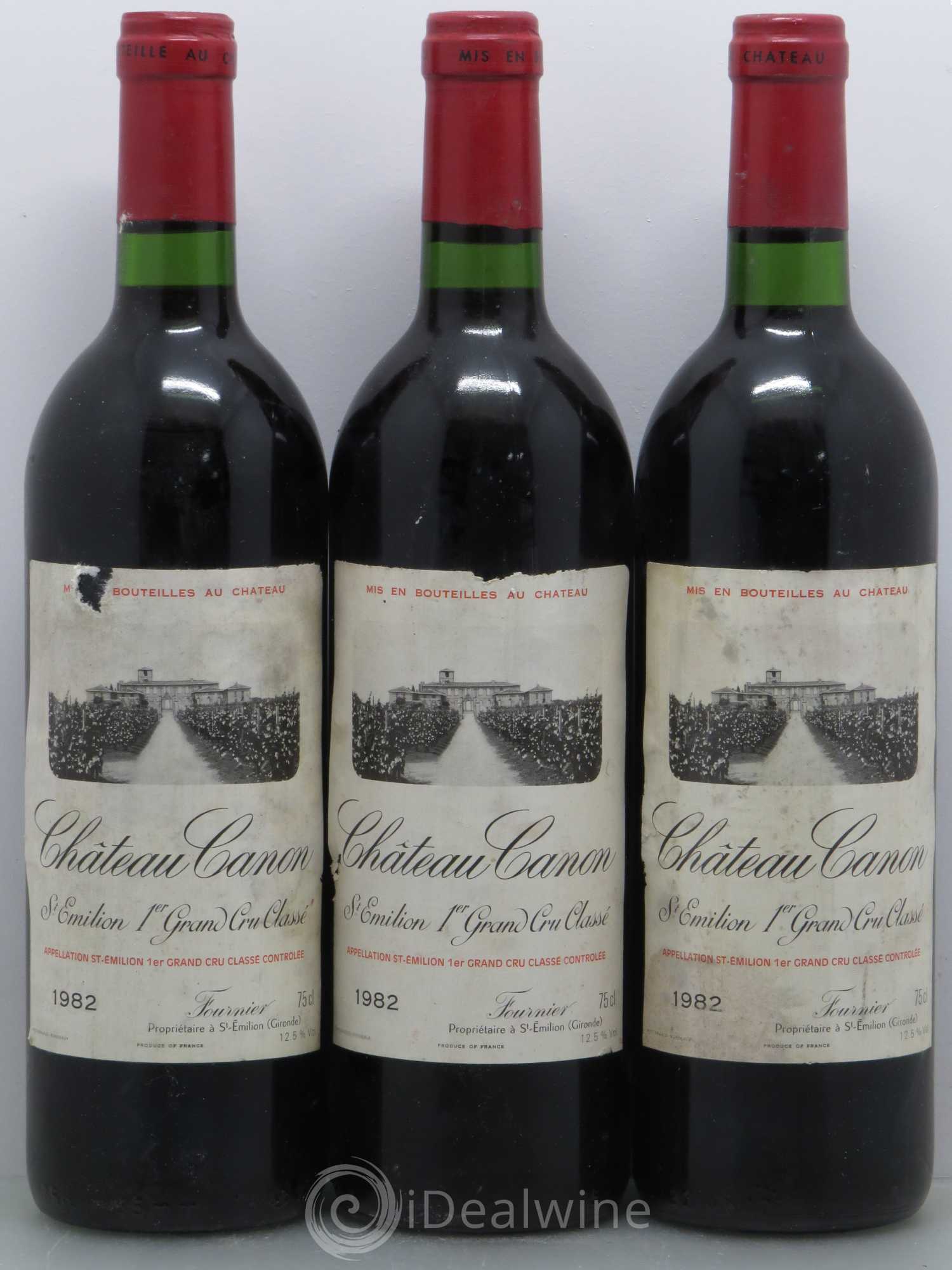 Château Canon 1er Grand Cru Classé B 1982 - Lot de 3 bouteilles - 0