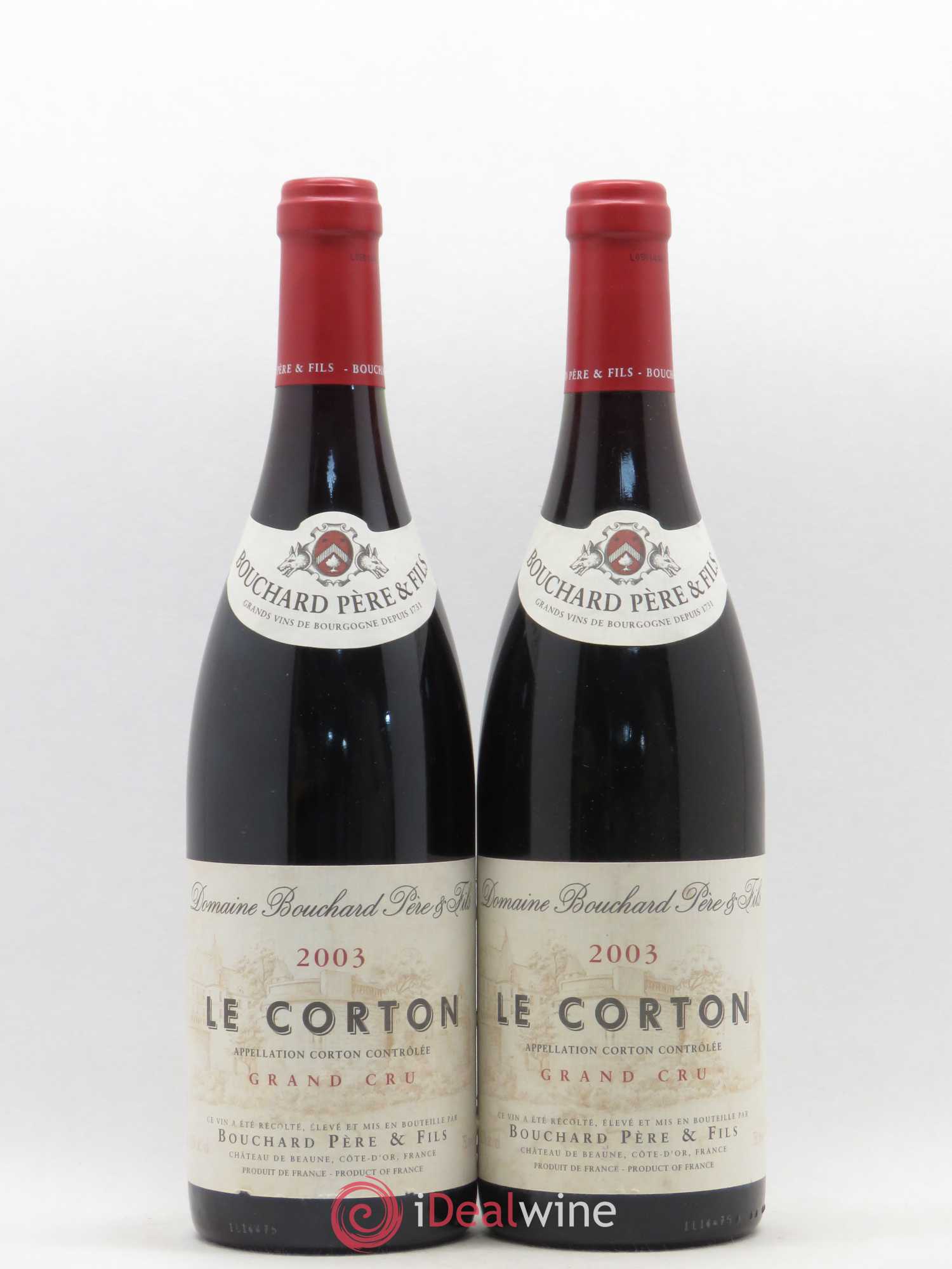 Corton Grand Cru Le Corton Bouchard Père & Fils 2003 - Lot de 2 bouteilles - 0