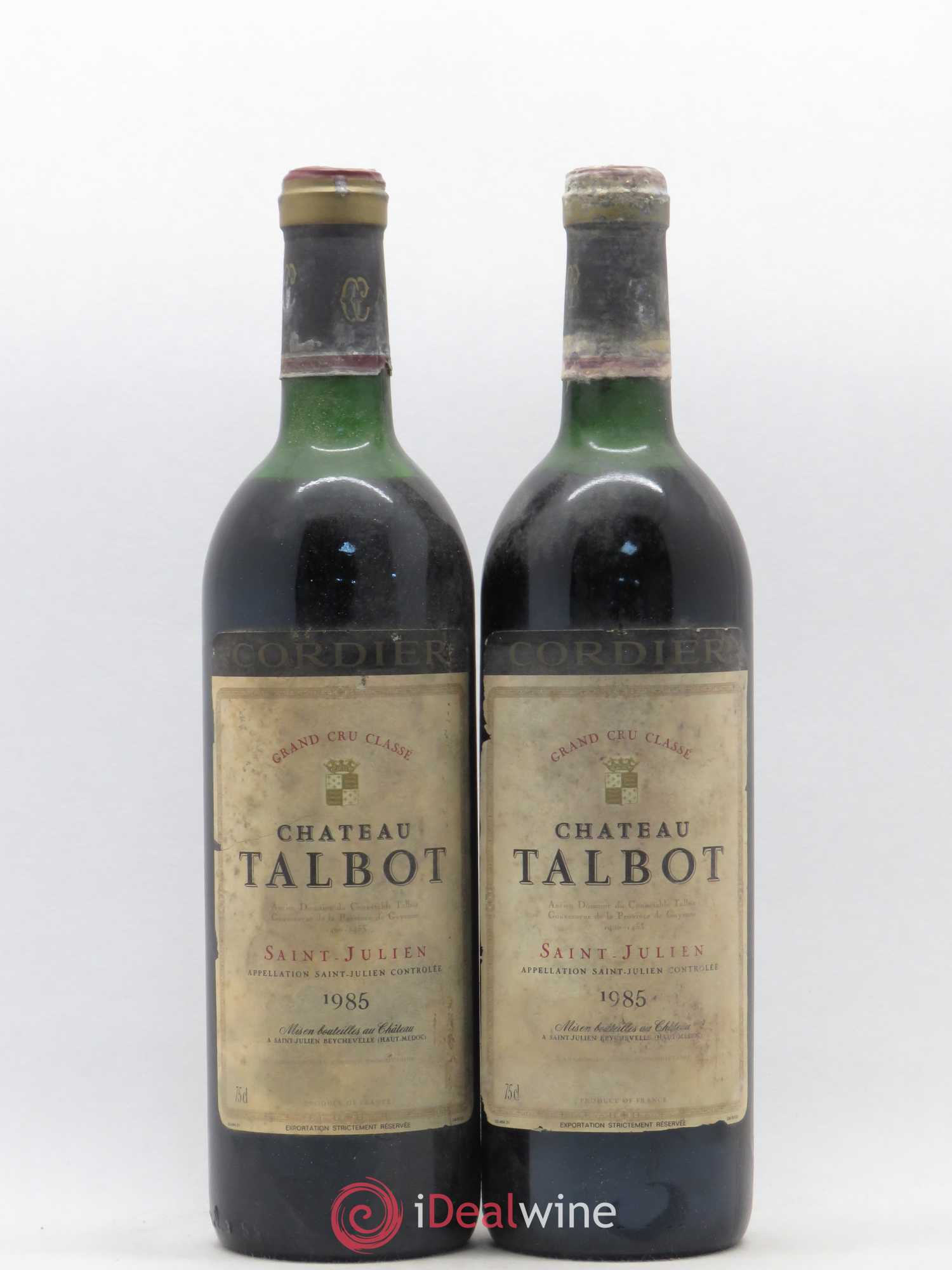 Château Talbot 4ème Grand Cru Classé 1985 - Lot de 2 bouteilles - 0