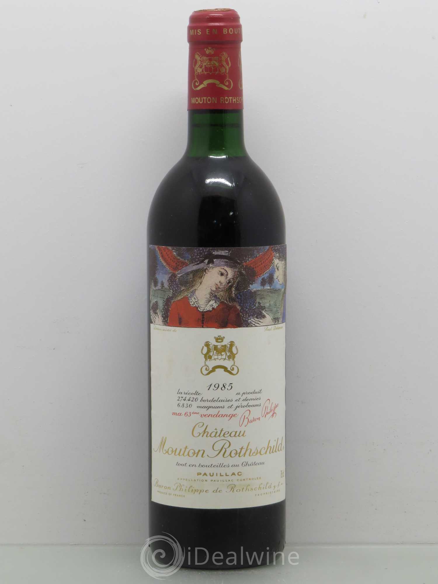 Château Mouton Rothschild 1er Grand Cru Classé 1985 - Lot de 1 bouteille - 0