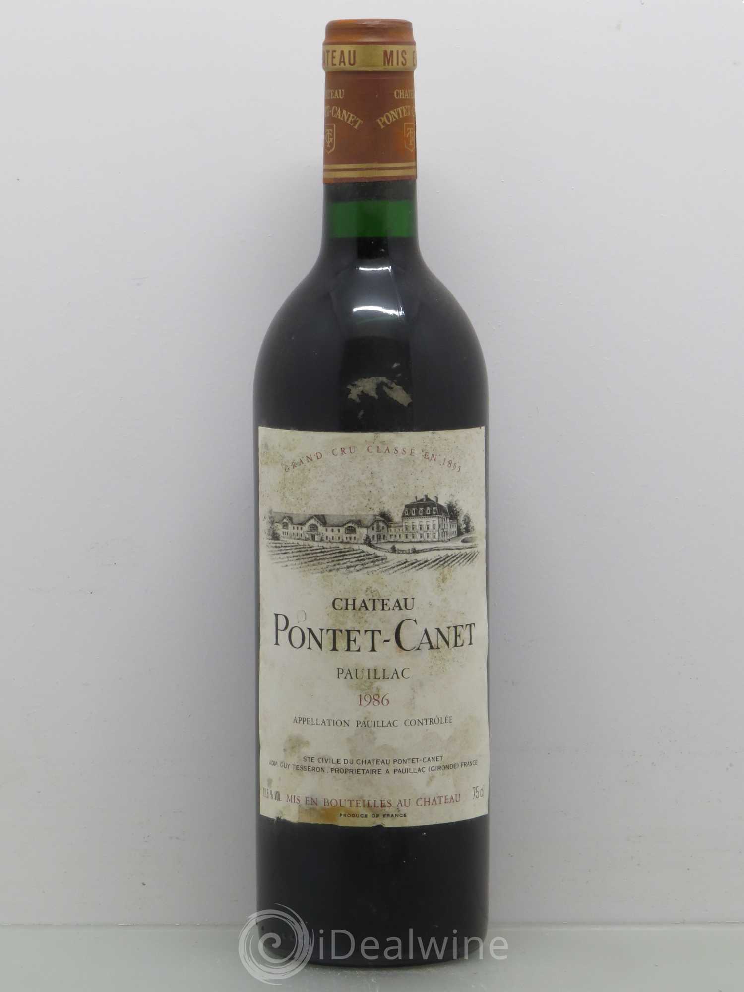 Château Pontet Canet 5ème Grand Cru Classé 1986 - Lot de 1 bouteille - 0