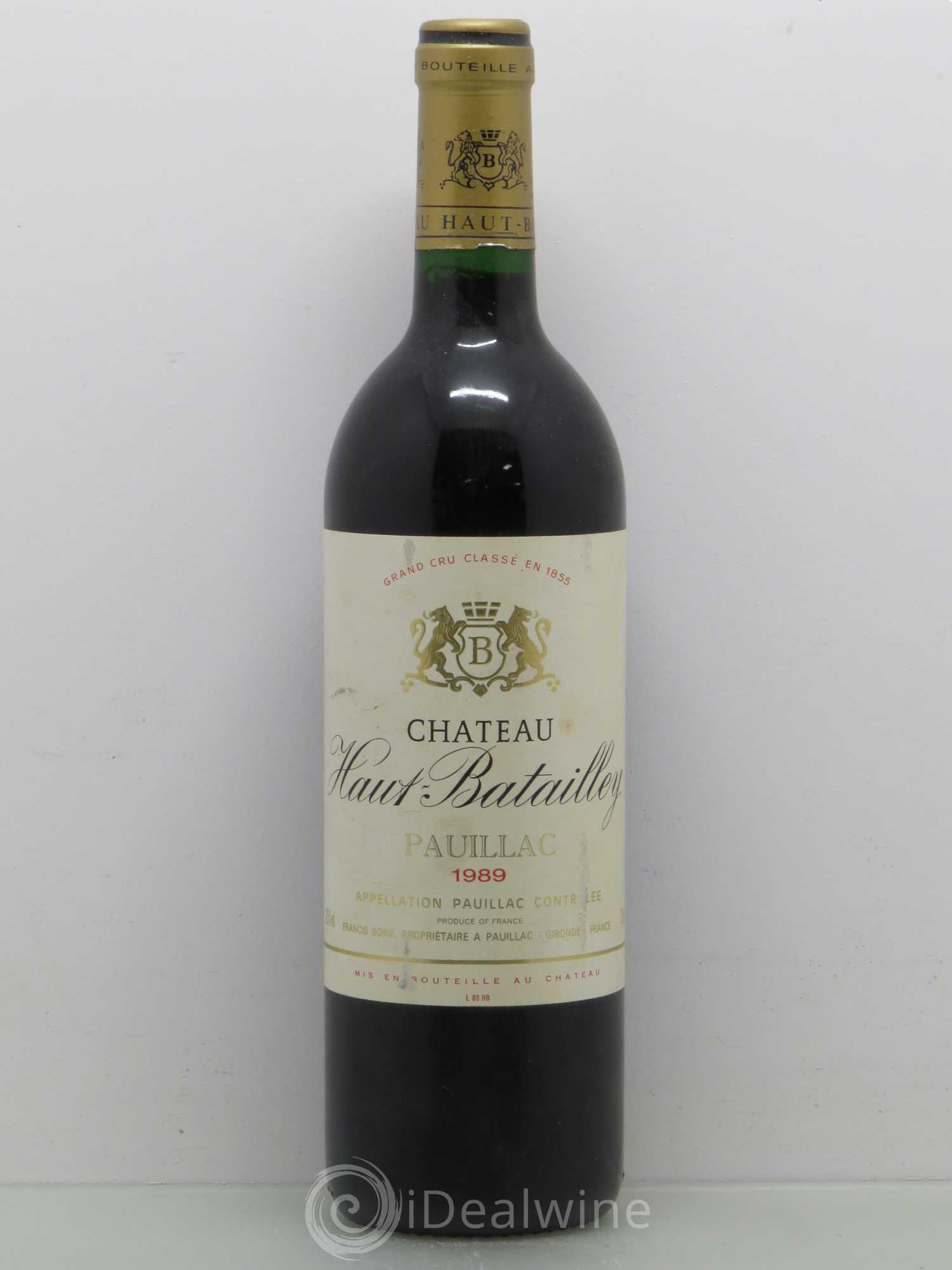 Château Haut Batailley 5ème Grand Cru Classé 1989 - Lot de 1 bouteille - 0