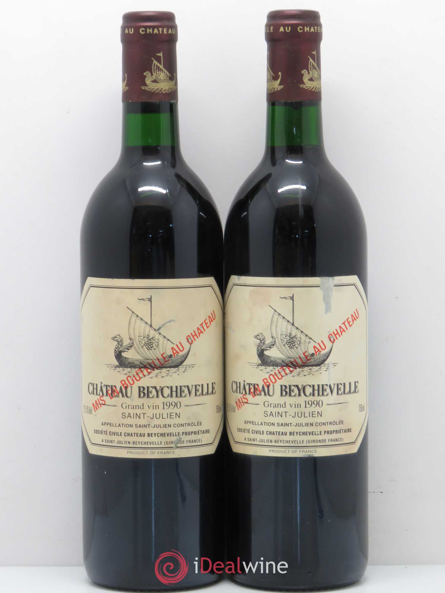 Château Beychevelle 4ème Grand Cru Classé 1990 - Lot de 2 bouteilles - 0
