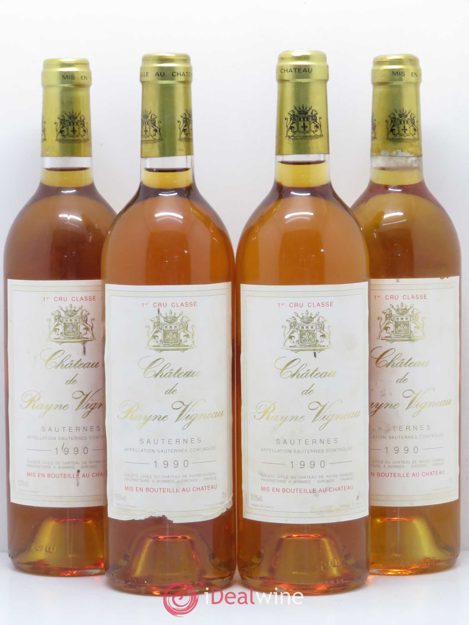 Château de Rayne Vigneau 1er Grand Cru Classé 1990 - Lotto di 4 bottiglie - 0