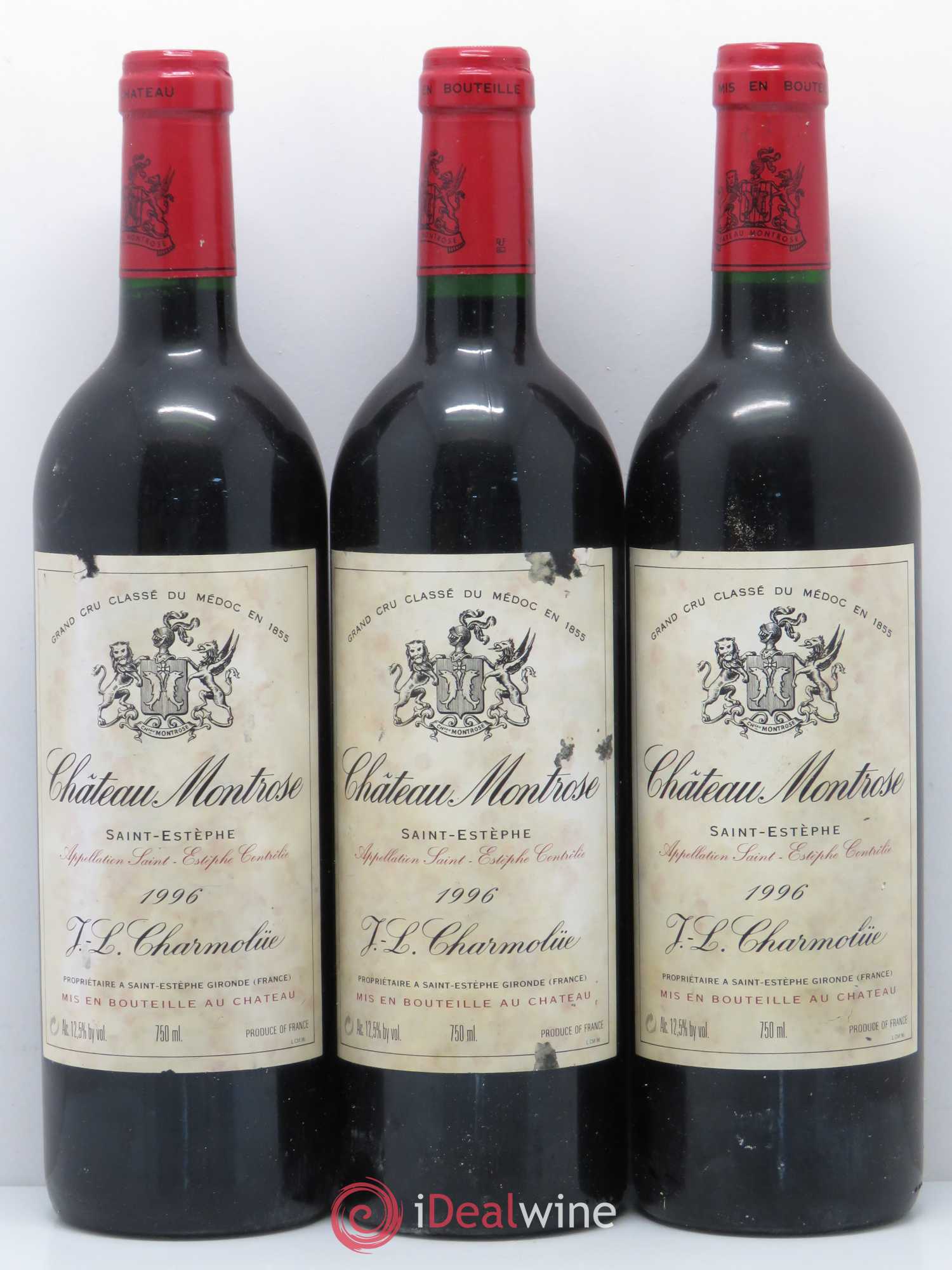 Château Montrose 2ème Grand Cru Classé 1996 - Lot de 3 bouteilles - 0