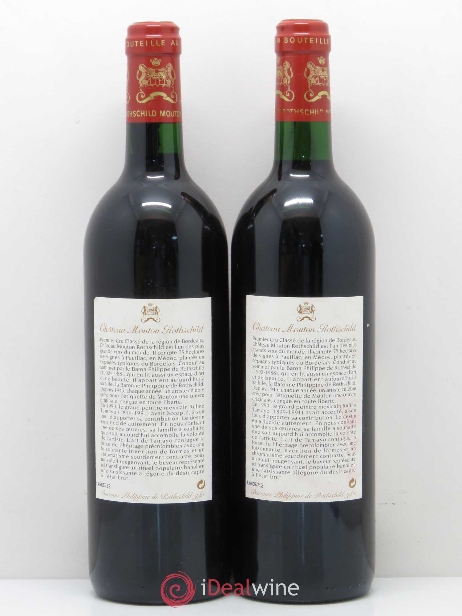 Château Mouton Rothschild 1er Grand Cru Classé 1998 - Lot de 2 bouteilles - 1