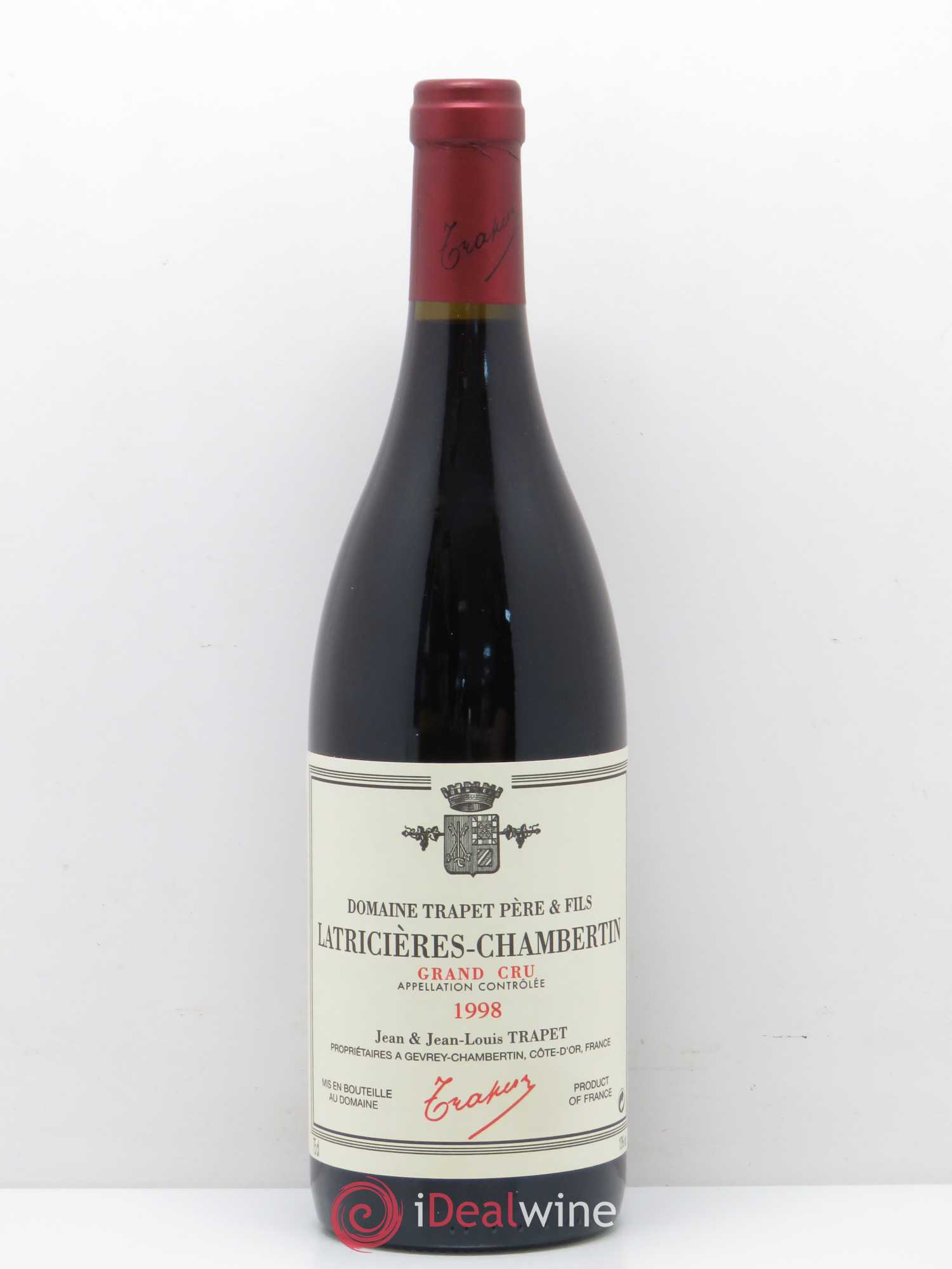 Latricières-Chambertin Grand Cru Domaine Trapet 1998 - Lot de 1 bouteille - 0