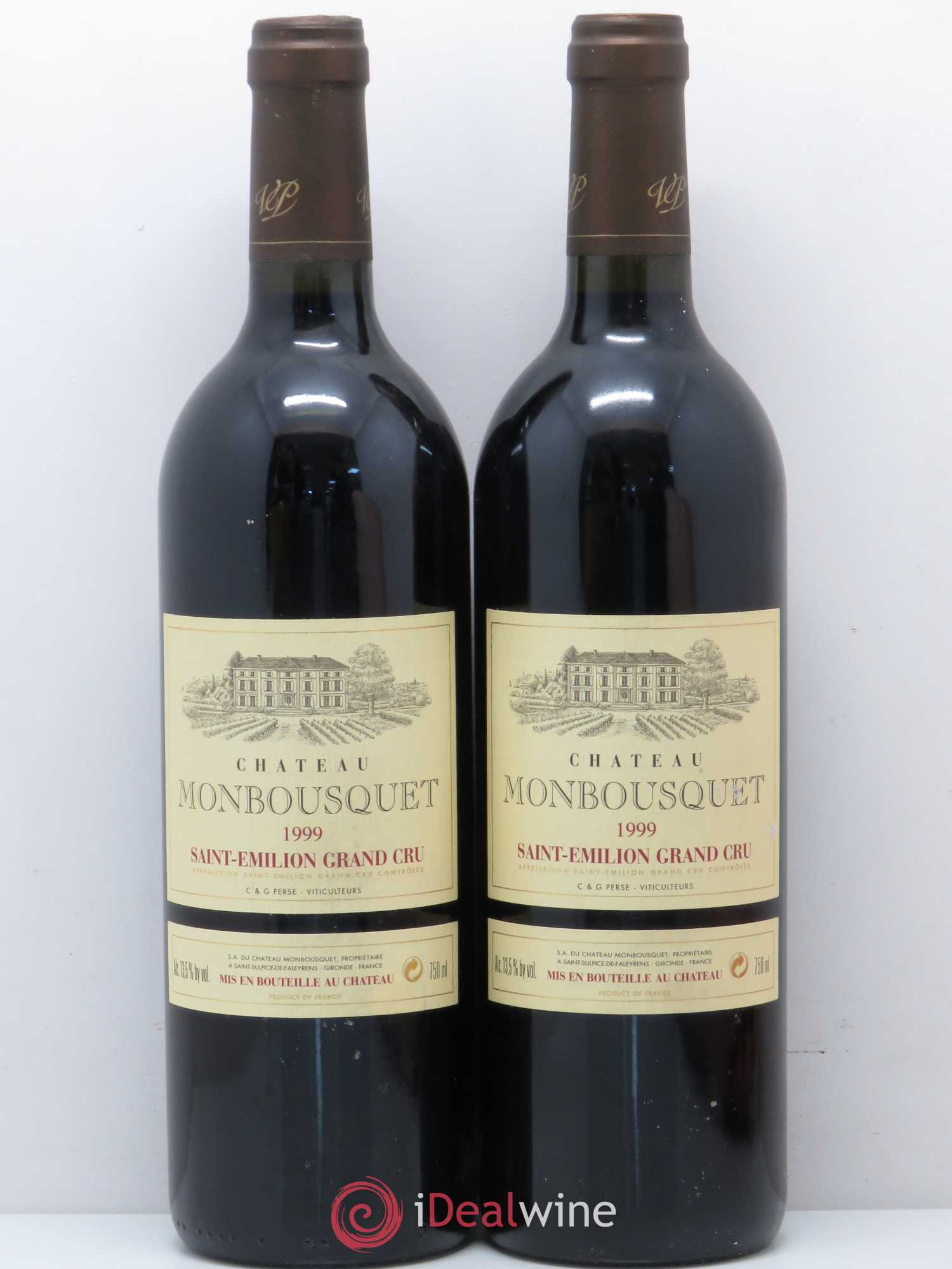 Château Monbousquet Grand Cru Classé 1999 - Lot de 2 bouteilles - 0