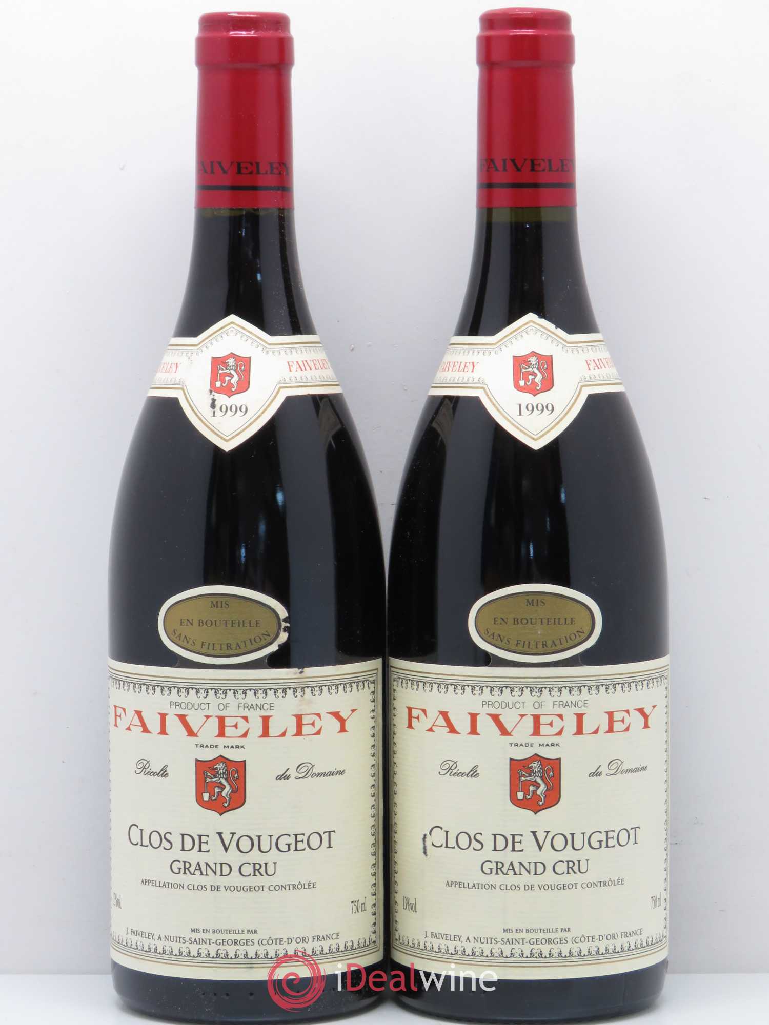 Clos de Vougeot Grand Cru Faiveley 1999 - Lot de 2 bouteilles - 0