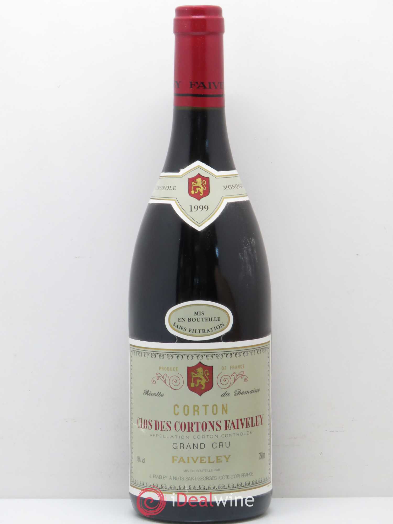 Corton Grand Cru Clos des Cortons Faiveley 1999 - Lot de 1 bouteille - 0