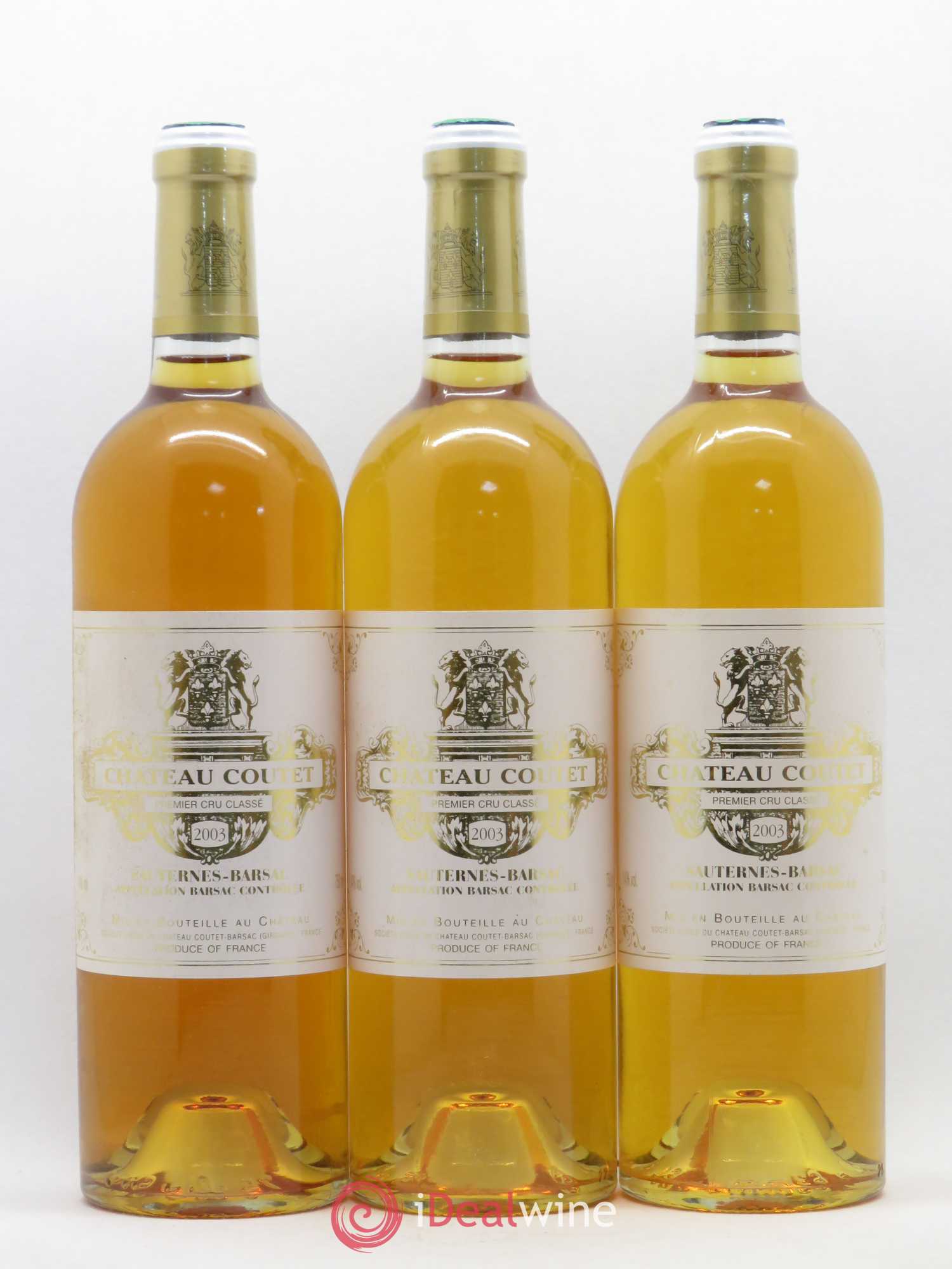 Château Coutet 1er Grand Cru Classé 2003 - Lotto di 3 bottiglie - 0