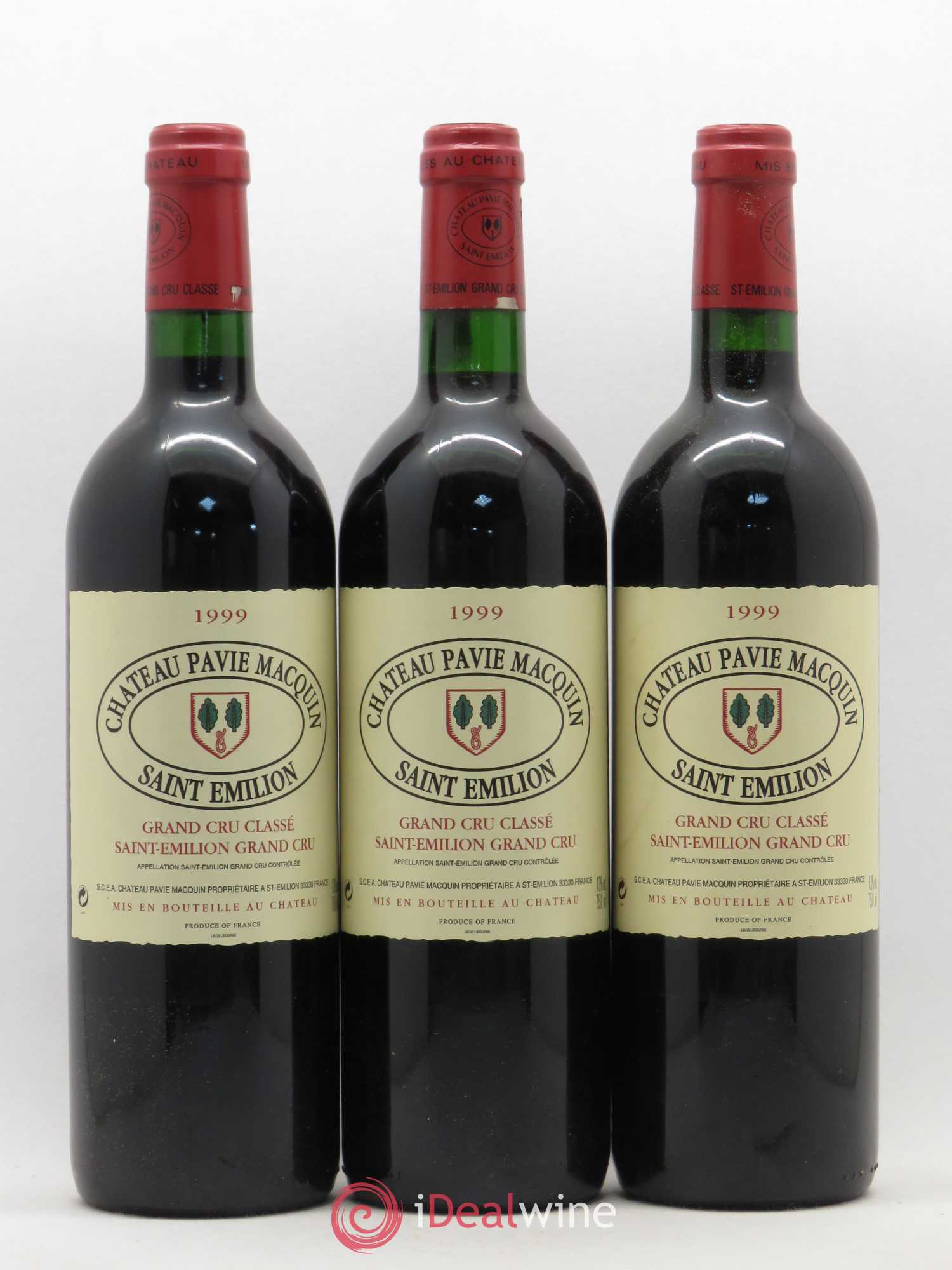 Château Pavie Macquin 1er Grand Cru Classé B 1999 - Lot de 3 bouteilles - 0