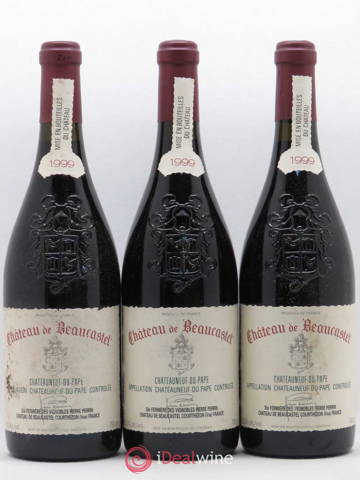 Châteauneuf-du-Pape Château de Beaucastel Famille Perrin 1999 - Lot de 3 bouteilles - 0
