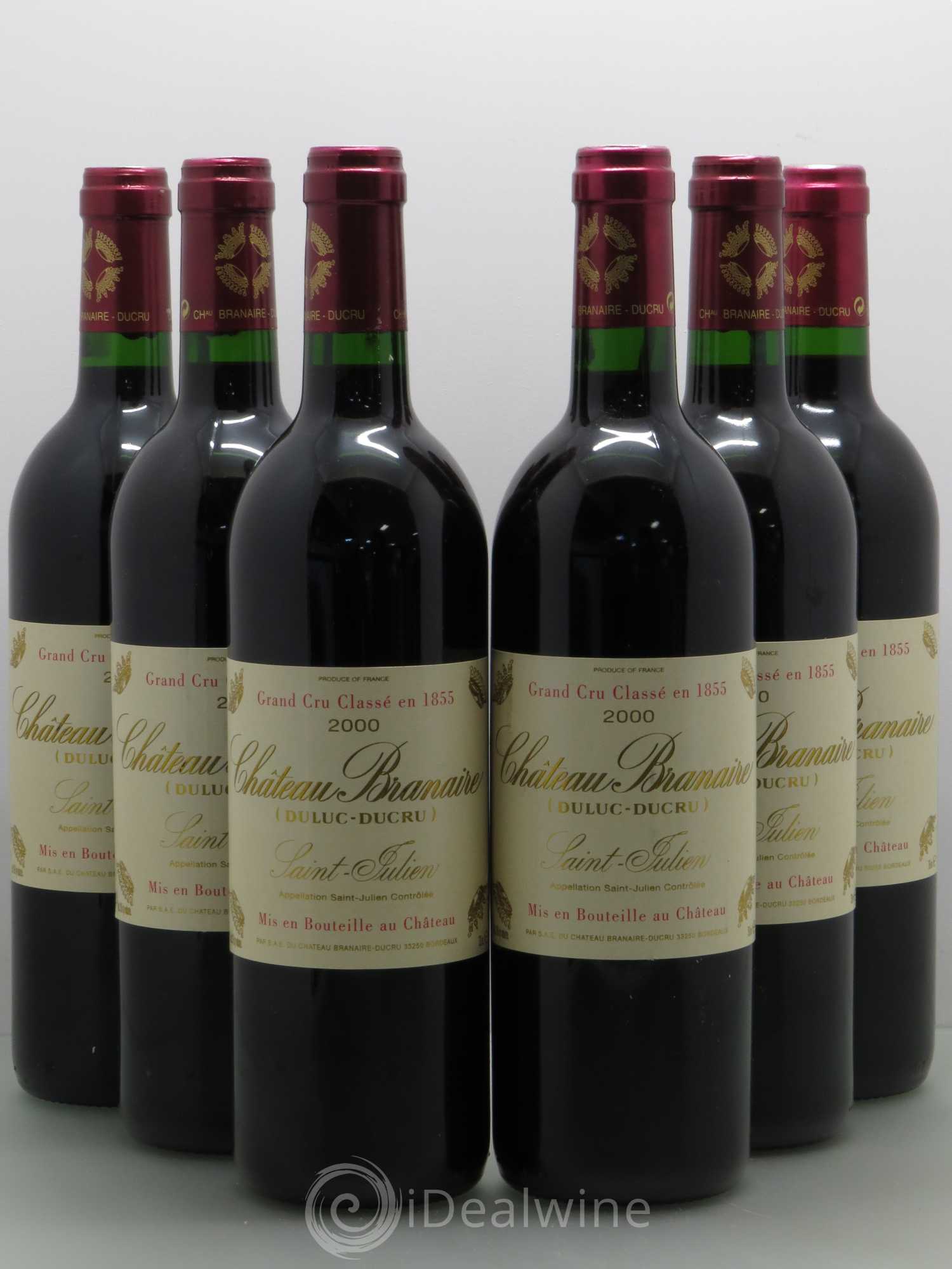 Château Branaire Ducru 4ème Grand Cru Classé 2000 - Lot de 6 bouteilles - 0