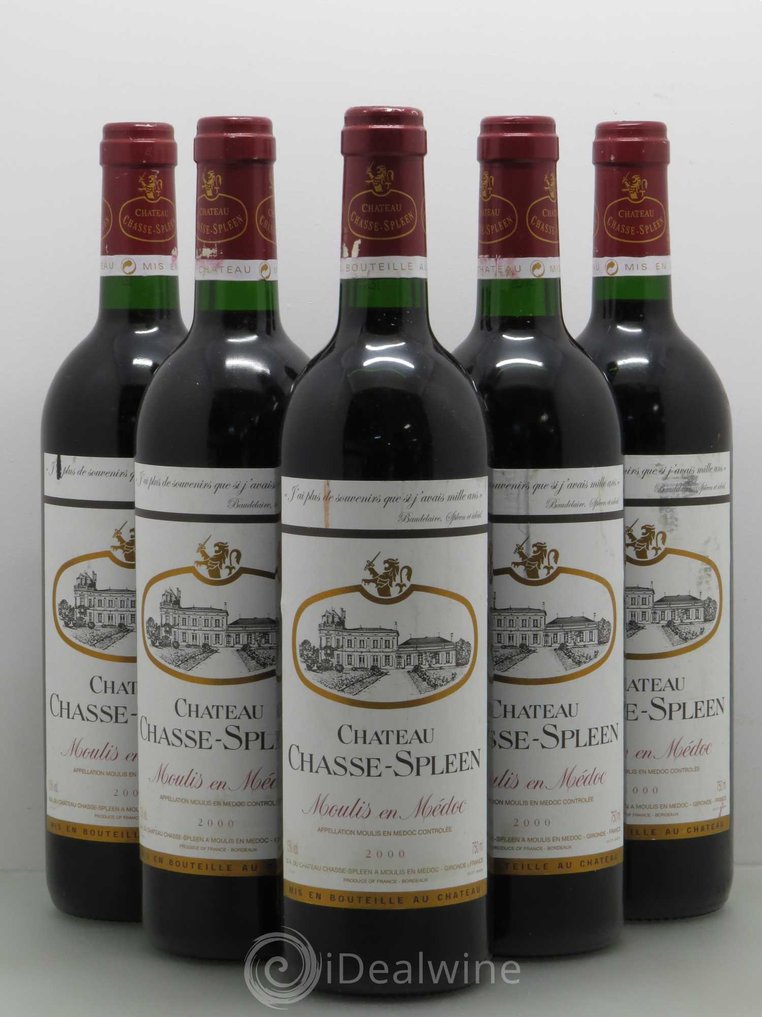 Château Chasse Spleen 2000 - Lot de 5 bouteilles - 0