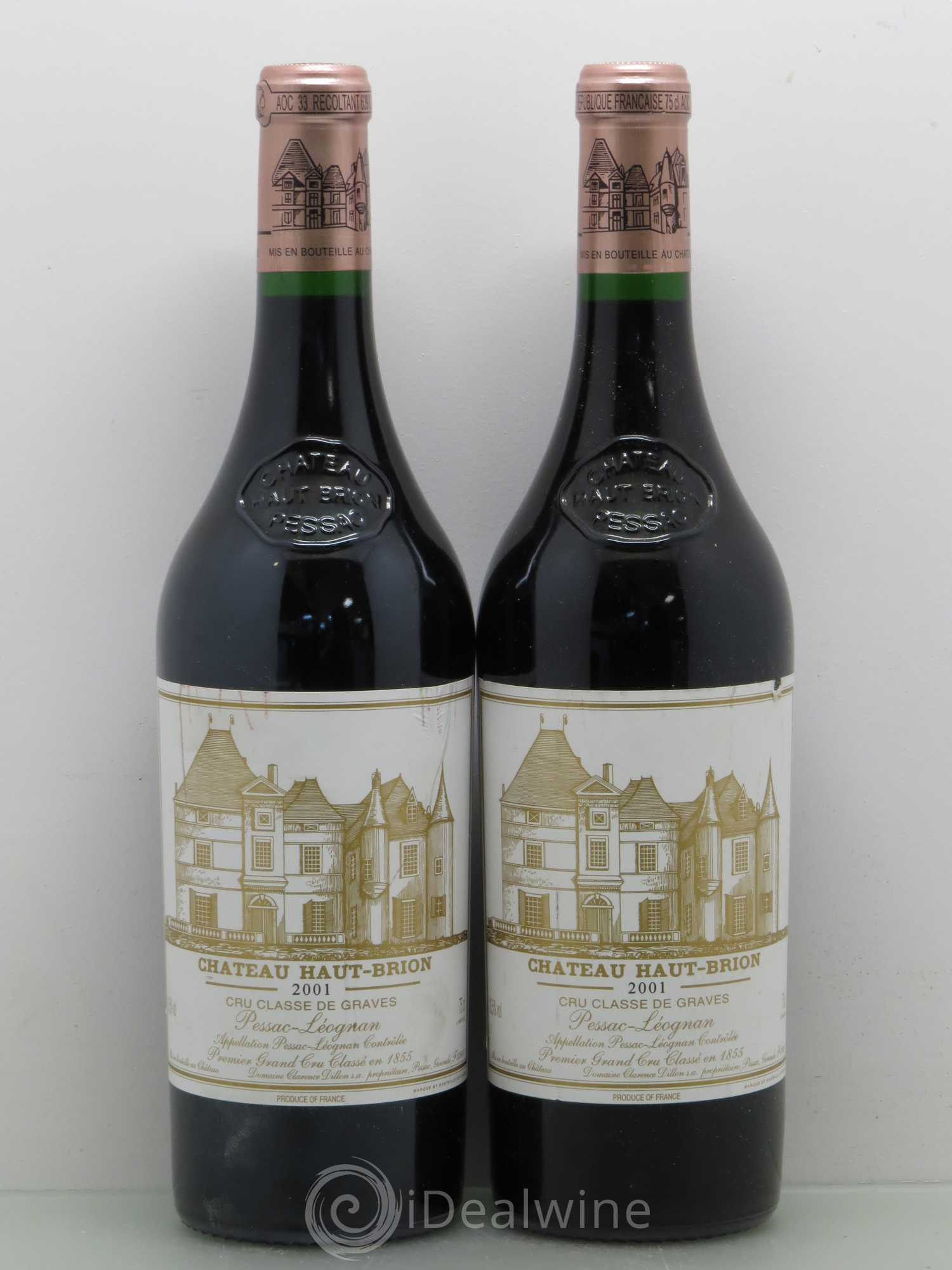 Château Haut Brion 1er Grand Cru Classé 2001 - Lot de 2 bouteilles - 0