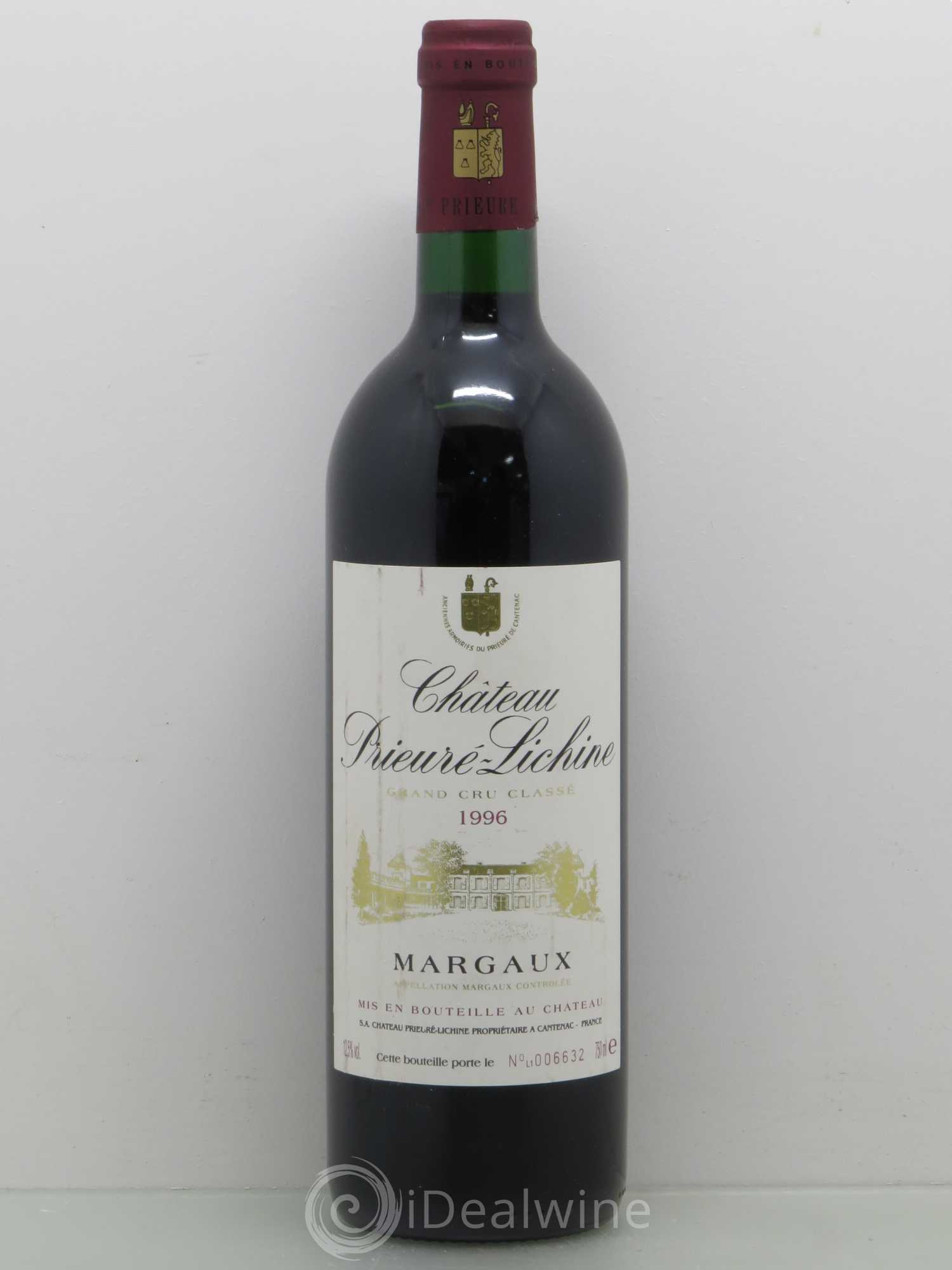 Château Prieuré Lichine 4ème Grand Cru Classé 1996 - Lot de 1 bouteille - 0