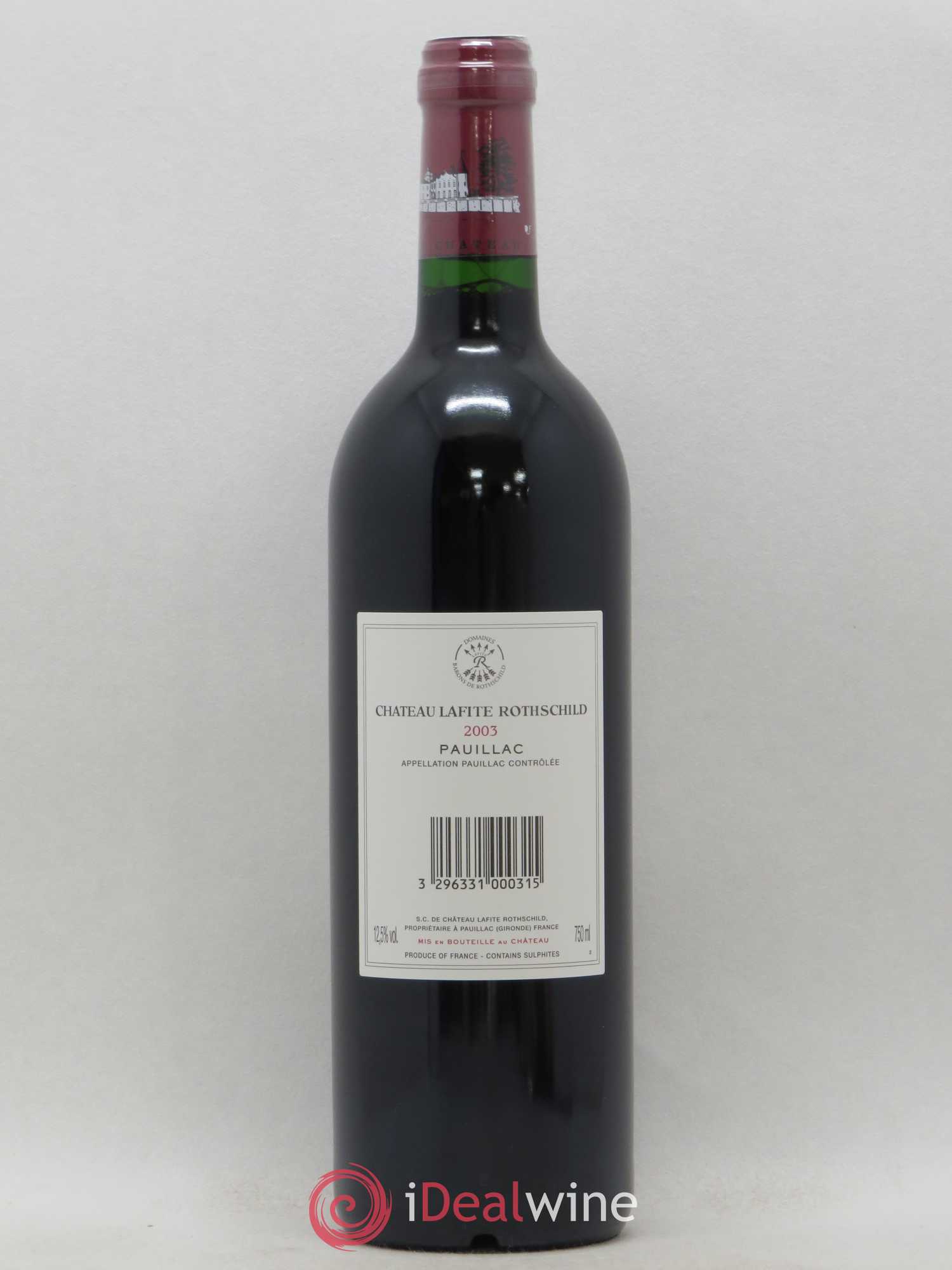 Château Lafite Rothschild 1er Grand Cru Classé 2003 - Lot de 1 bouteille - 1