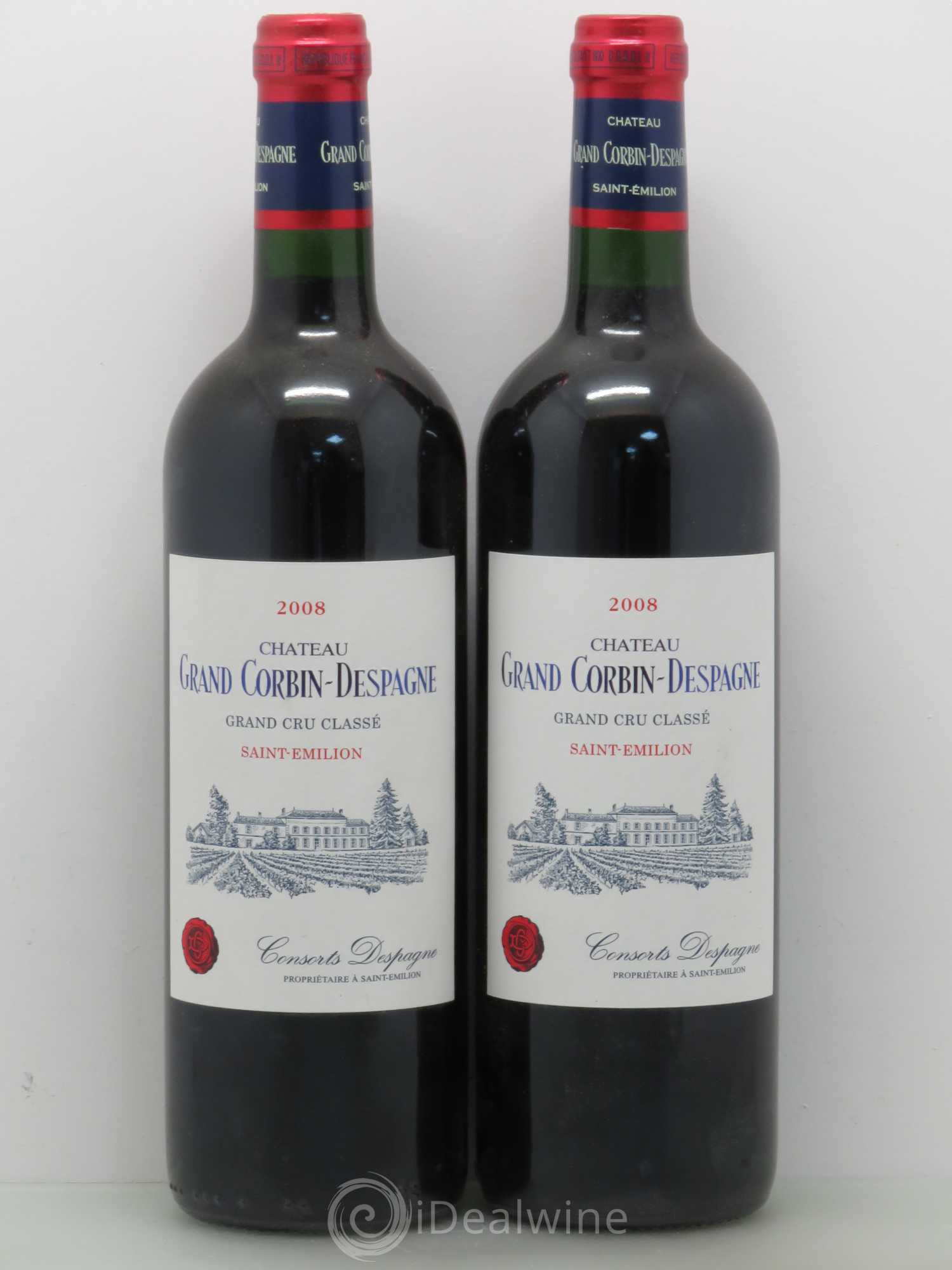 Château Grand Corbin Despagne Grand Cru Classé 2008 - Lot de 2 bouteilles - 0