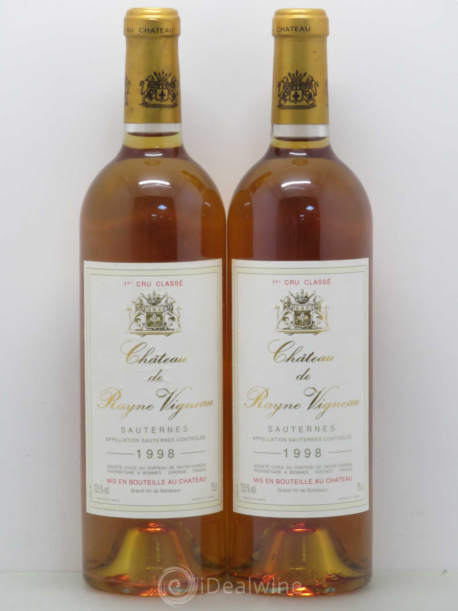 Château de Rayne Vigneau 1er Grand Cru Classé 1998 - Lotto di 2 bottiglie - 0