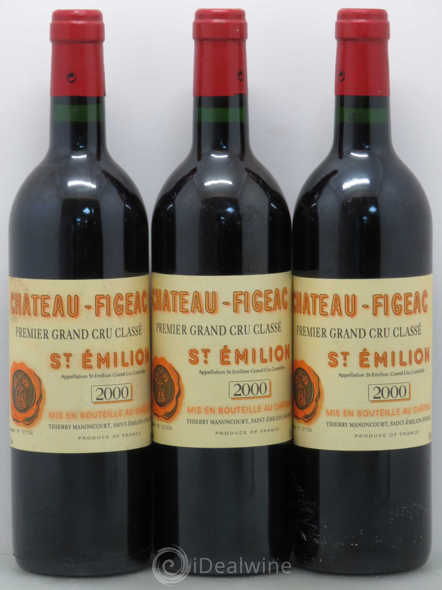 Château Figeac 1er Grand Cru Classé A 2000 - Lot de 3 bouteilles - 0
