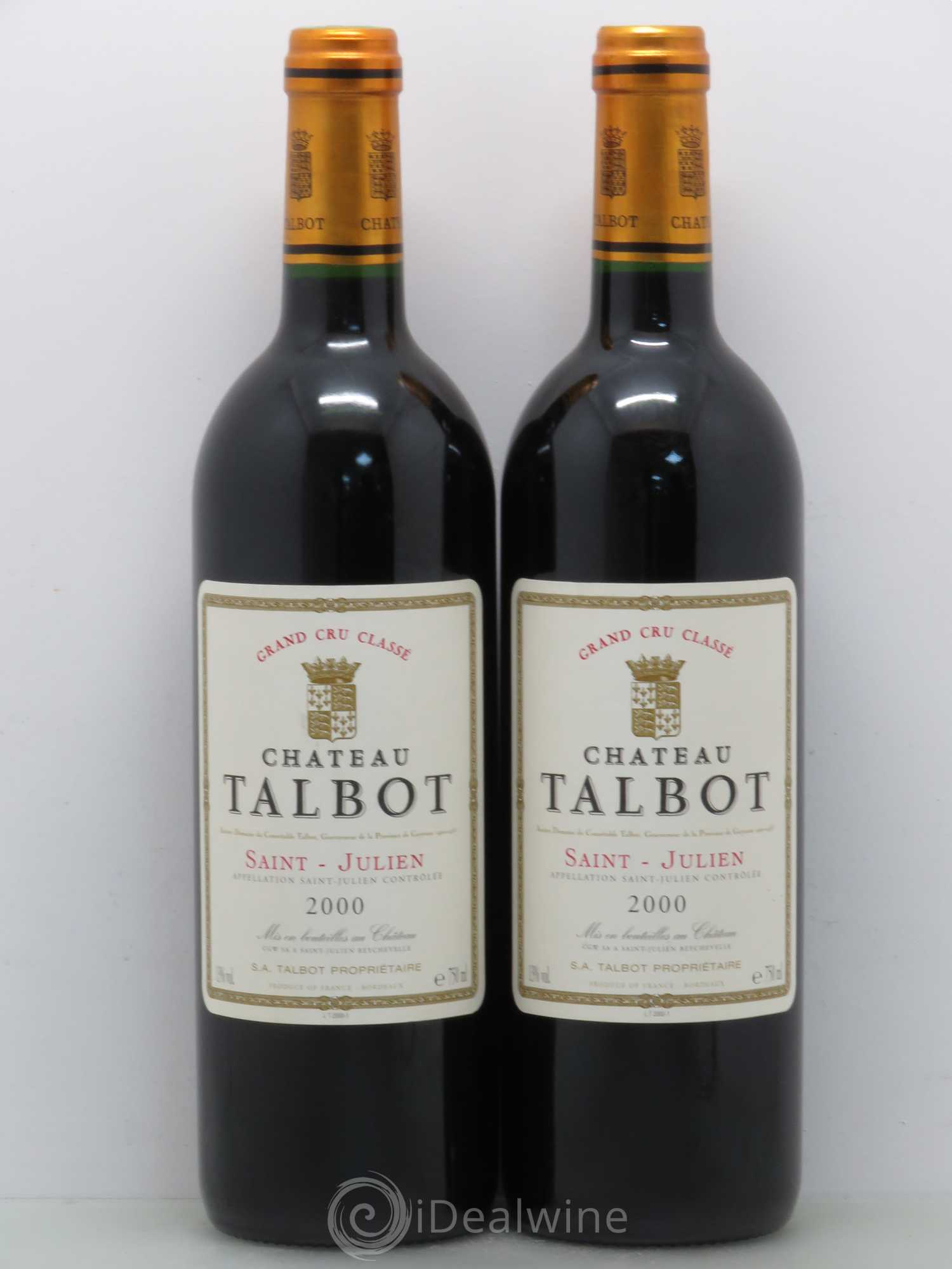 Château Talbot 4ème Grand Cru Classé 2000 - Lot de 2 bouteilles - 0